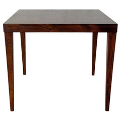 Minimalist Rosewood Square Side Table with Tapered Legs Vintage Vintage 1960s