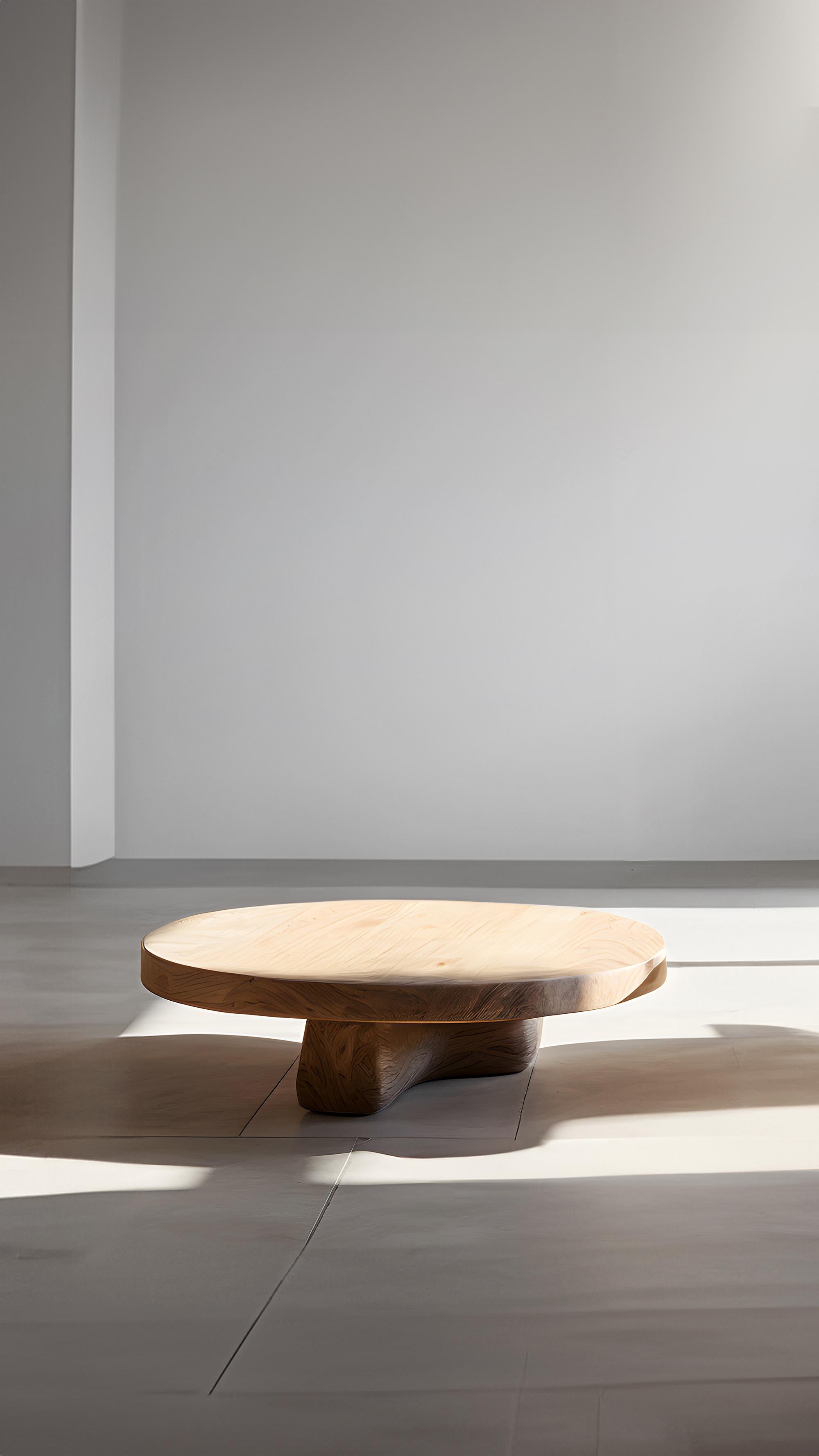 Contemporary Minimalist Round Coffee Table - Natural Oak Fundamenta 43 by NONO For Sale