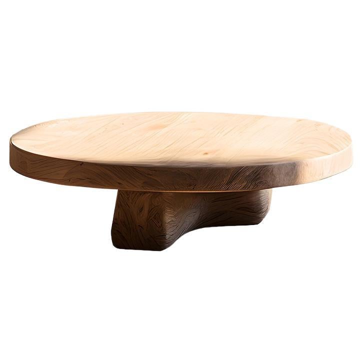 Minimalist Round Coffee Table - Natural Oak Fundamenta 43 by NONO For Sale