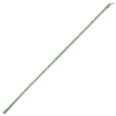 Bracciale tennis minimalista con tsavorite taglio rotondo in oro bianco massiccio 18 carati