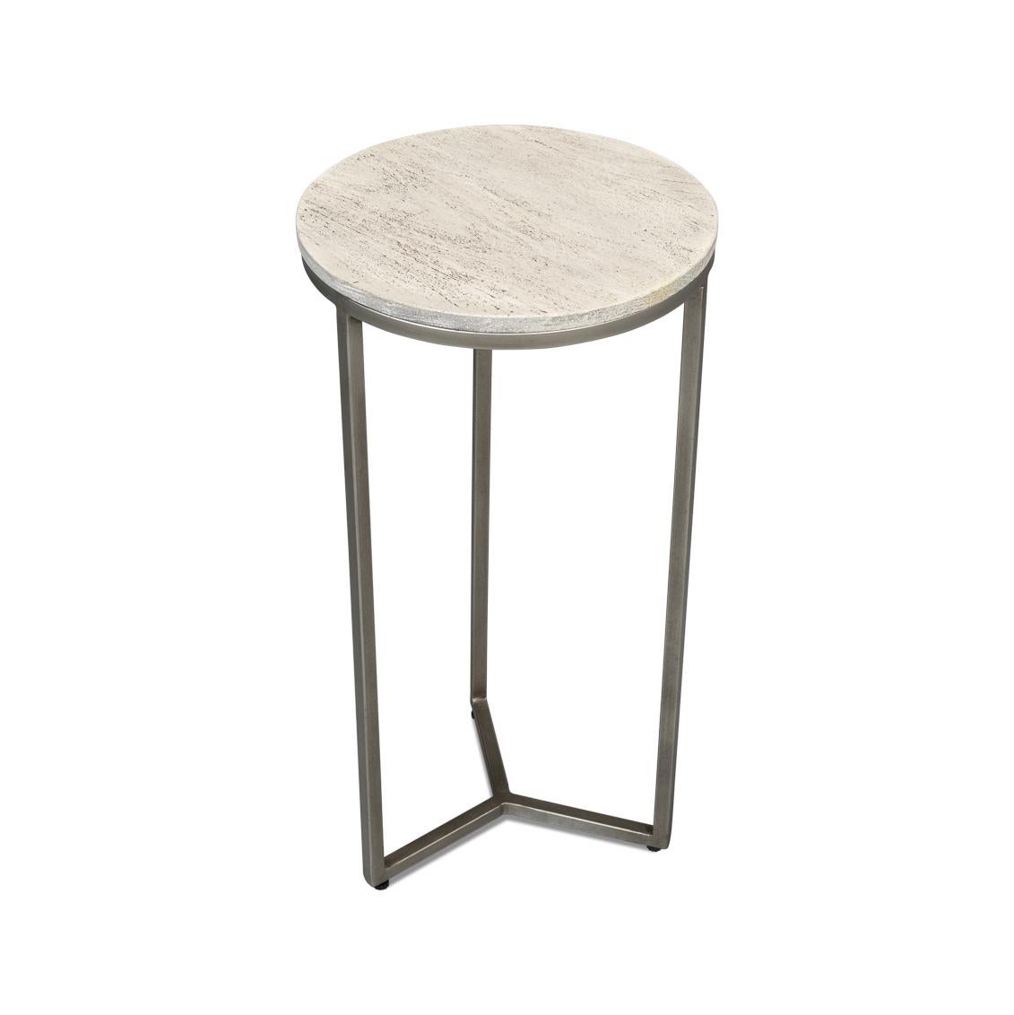 Asian Minimalist Round Drinks Table For Sale