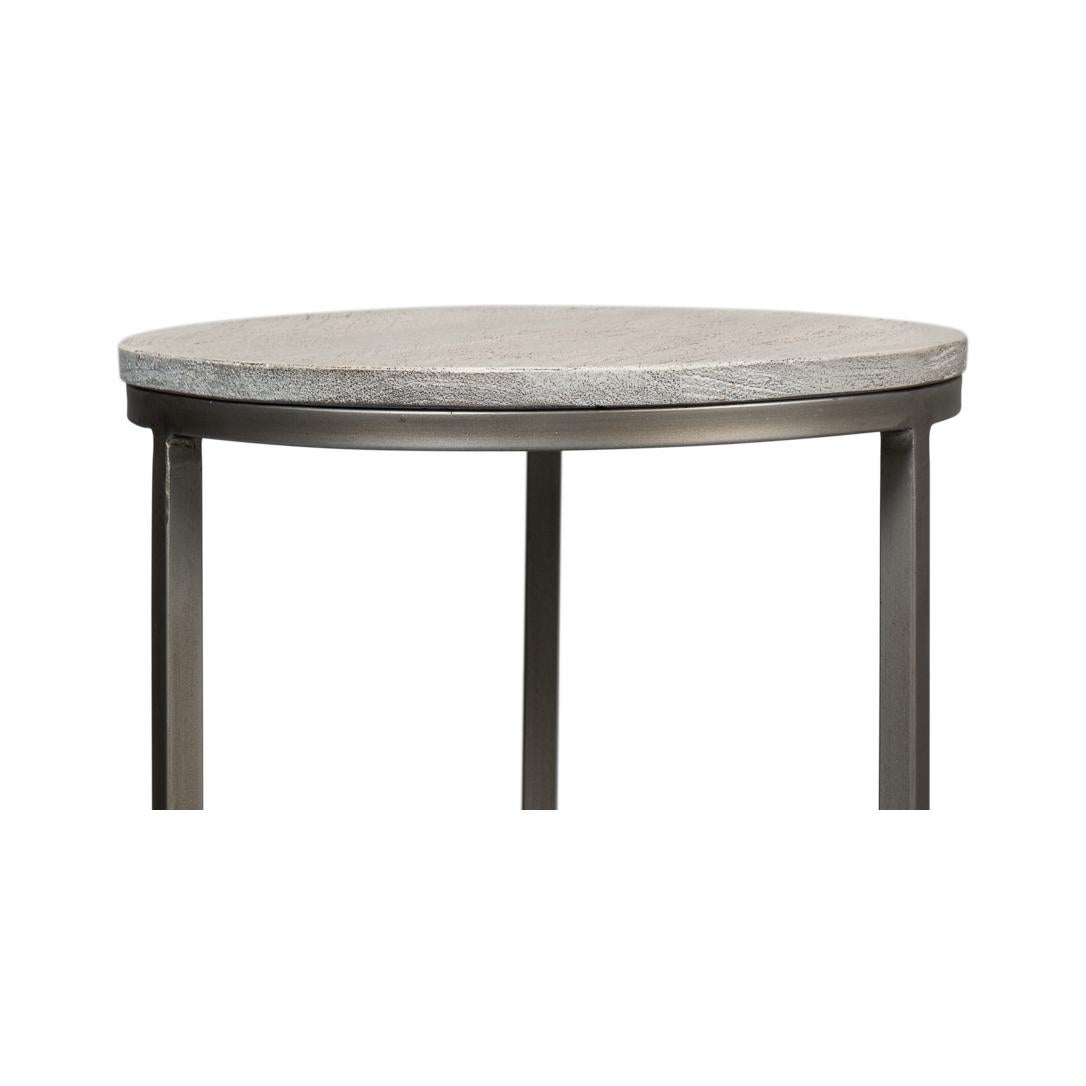 Contemporary Minimalist Round Drinks Table For Sale