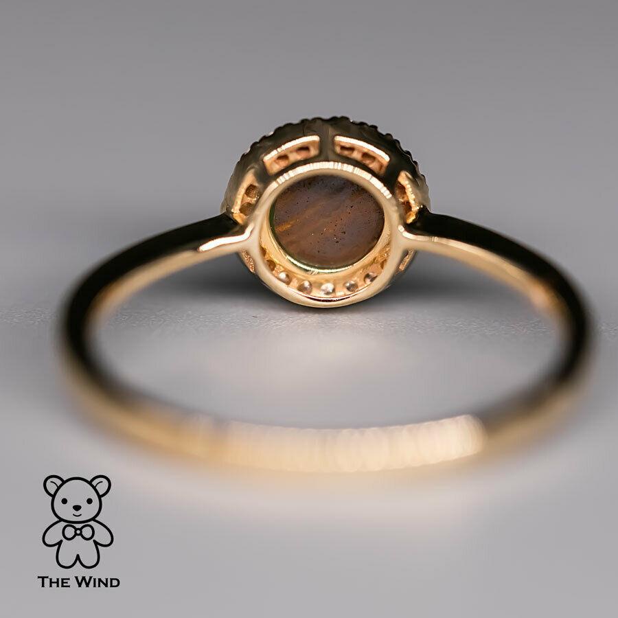 Minimalist Round-Shaped Australian Doublet Opal Diamond Ring 14K Yellow Gold.


Free Domestic USPS First Class Shipping! Free Gift Bag or Box with every order!

Opal—the queen of gemstones, is one of the most beautiful gemstones in the world. Every