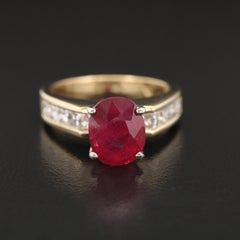 Minimalist Ruby Wedding Ring, Natural Ruby Bridal Promise Ring For Her