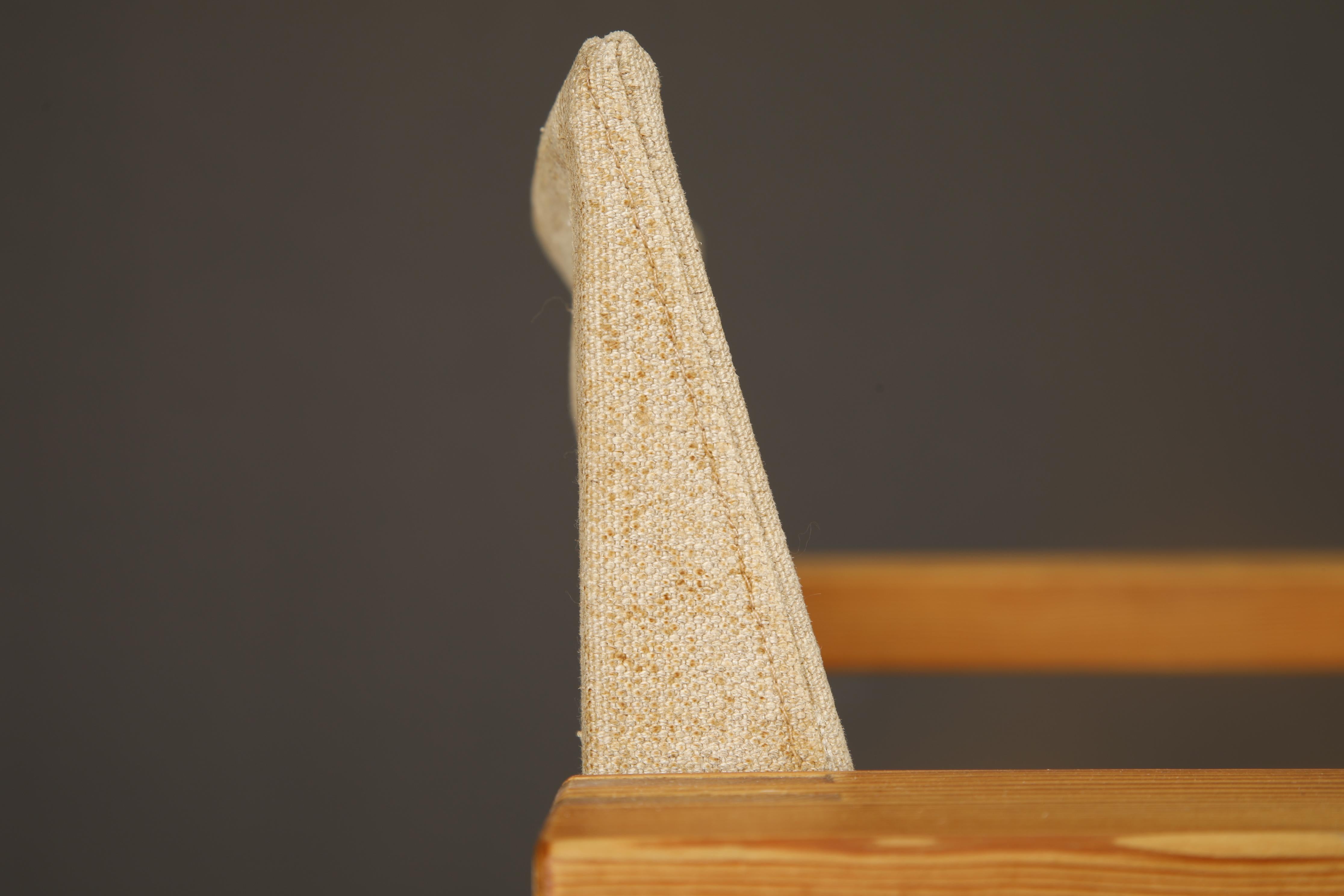 Minimalist Safari Sling Lounge Chair in Natural Canvas and Solid Wood, c 1970s For Sale 7