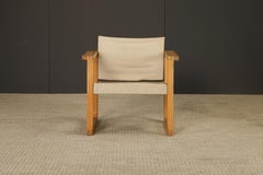 Chaise longue minimaliste Safari Sling en toile naturelle et Wood Wood, c.C. 1970