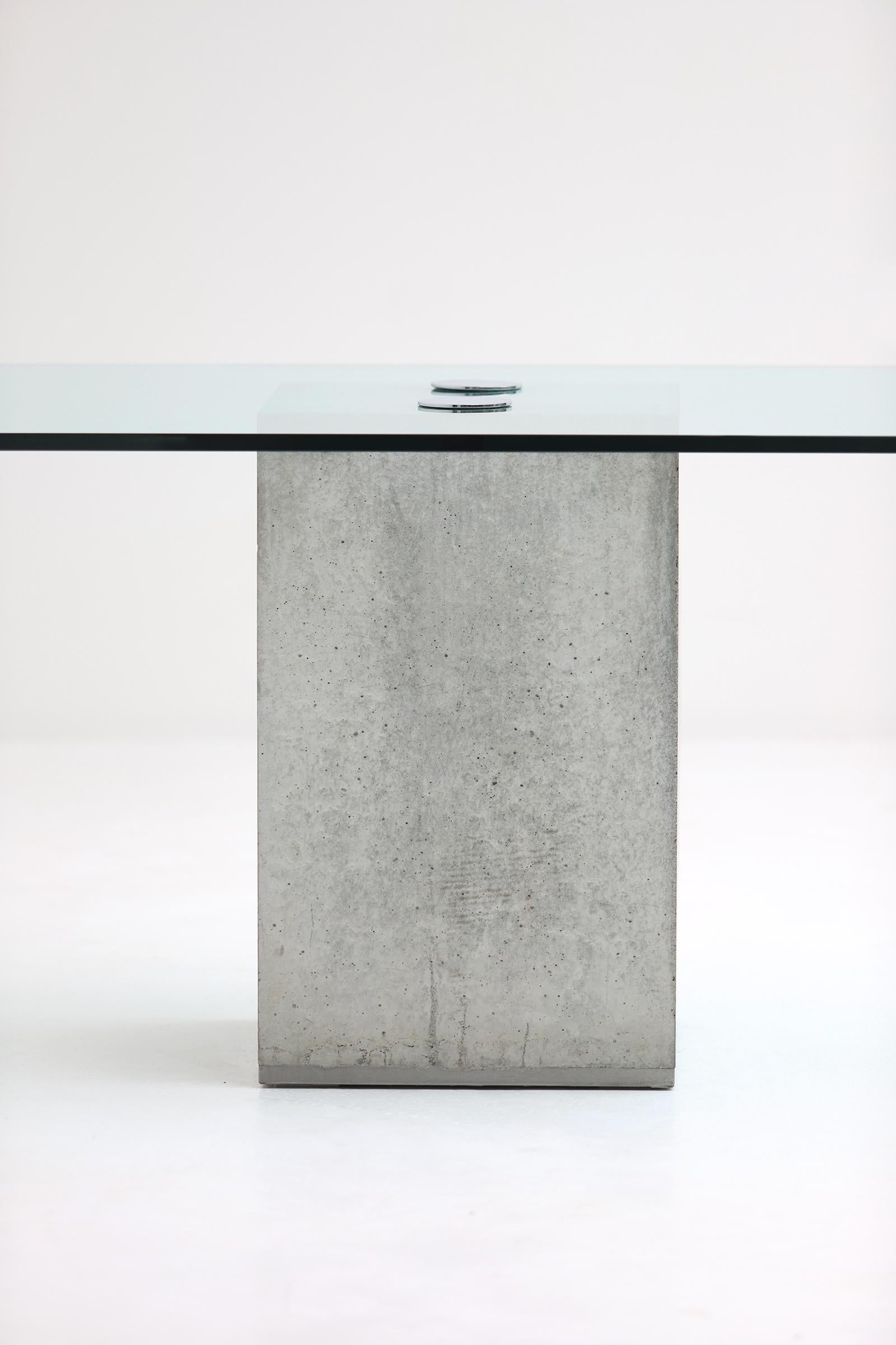 Concrete Minimalist Sapo Dining Table by Sergio and Giorgio Saporiti for Saporiti, Italy