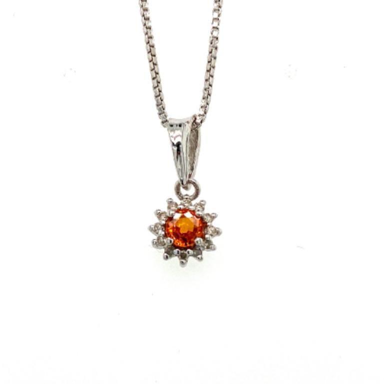 Round Cut Minimalist Sapphire and Halo Diamond Gemstone Pendant for Mom in Sterling Silver For Sale
