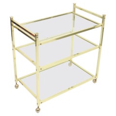 Minimalist Scandinavian Brass Bar Trolley, 1970s