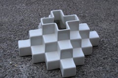 Minimalistische Skulptur Vase Gabbianelli 1970 Makio Hasuike Weiß Italienisches Design