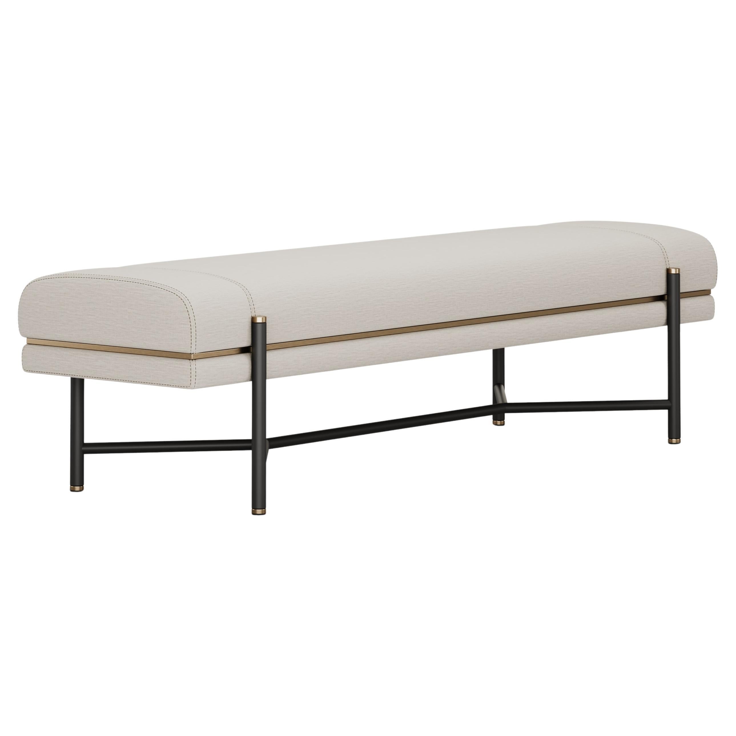 Banc minimaliste Serena avec structure en métal By Elbra Home