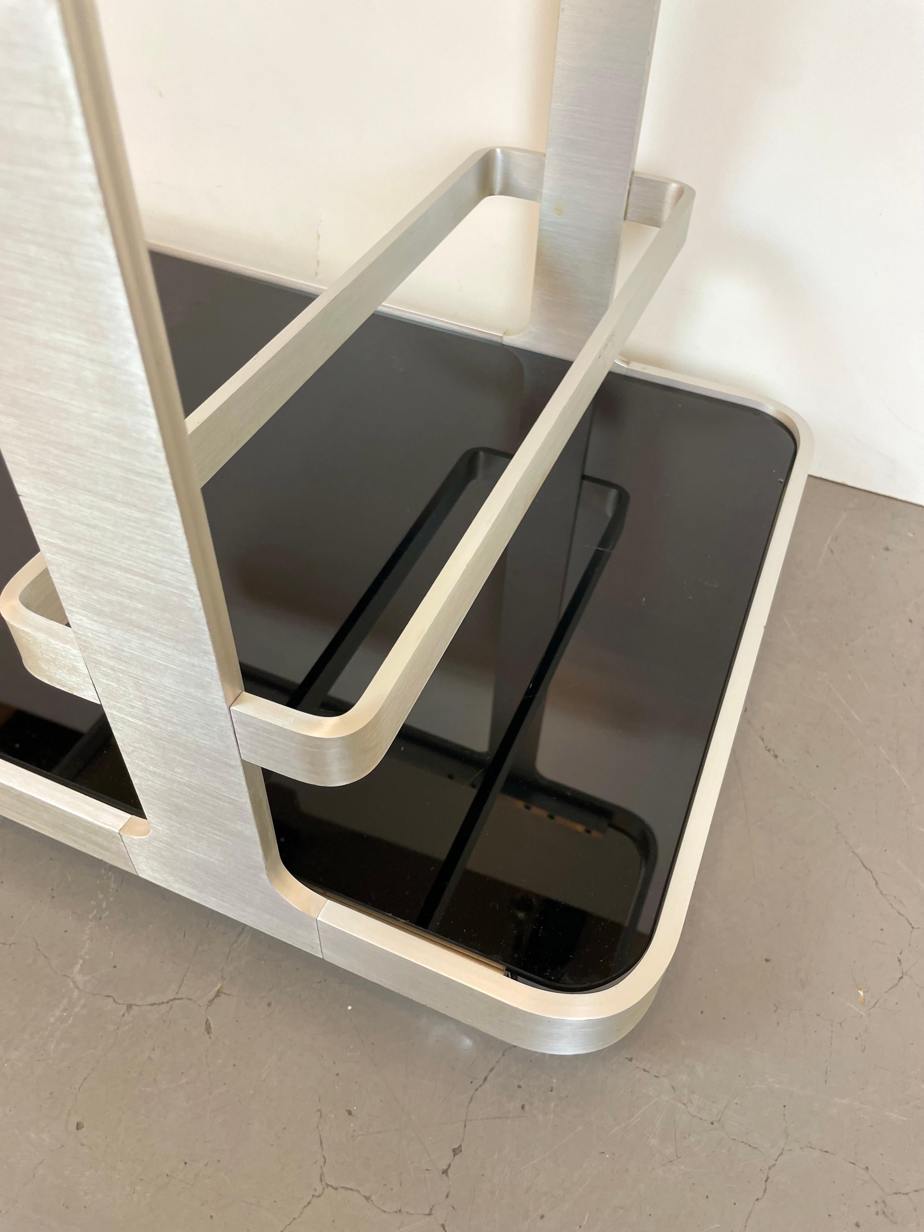 Minimalist Serving Trolley by Pierre Vandel for Espace Pierre Cardin, 1980s For Sale 4