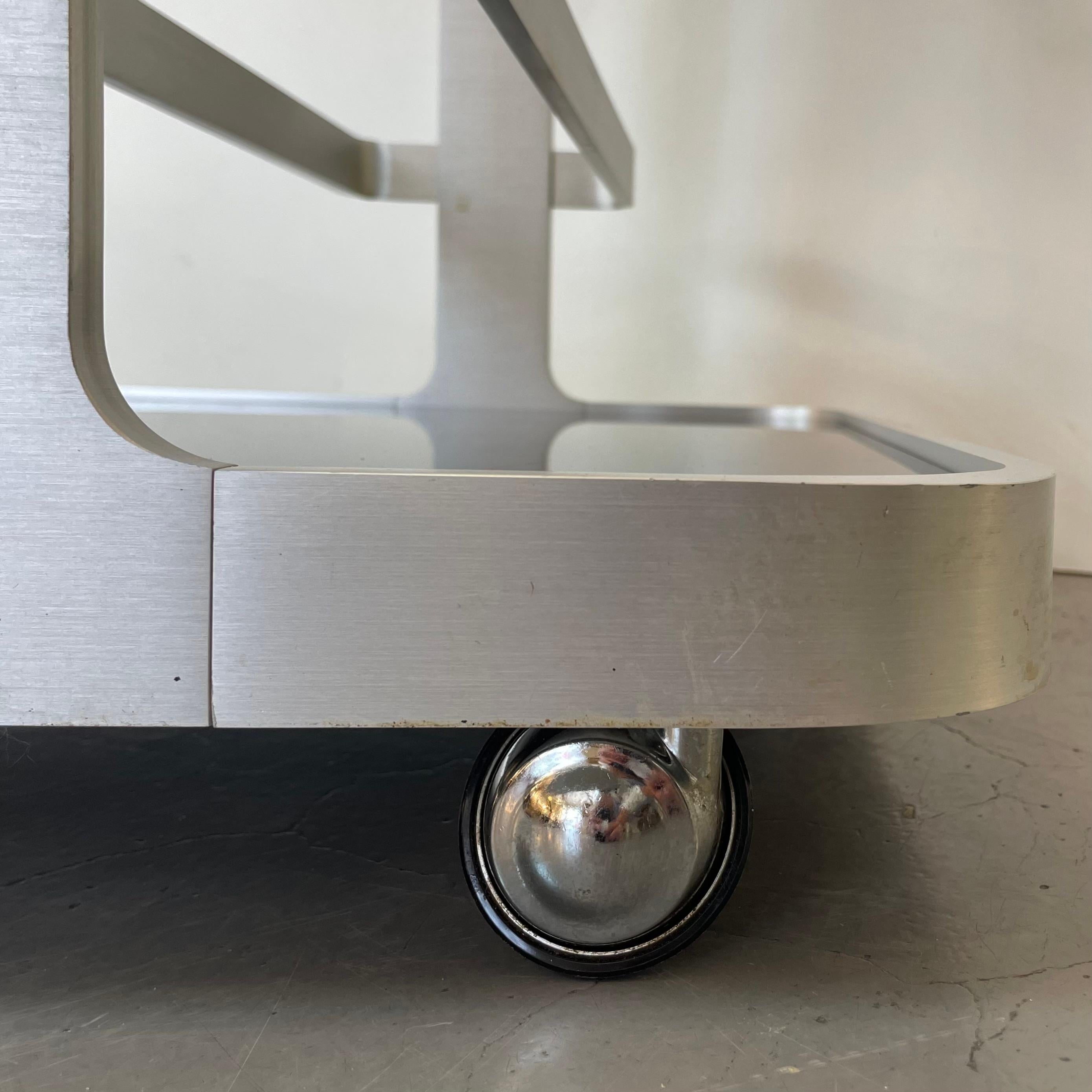 Minimalist Serving Trolley by Pierre Vandel for Espace Pierre Cardin, 1980s For Sale 10