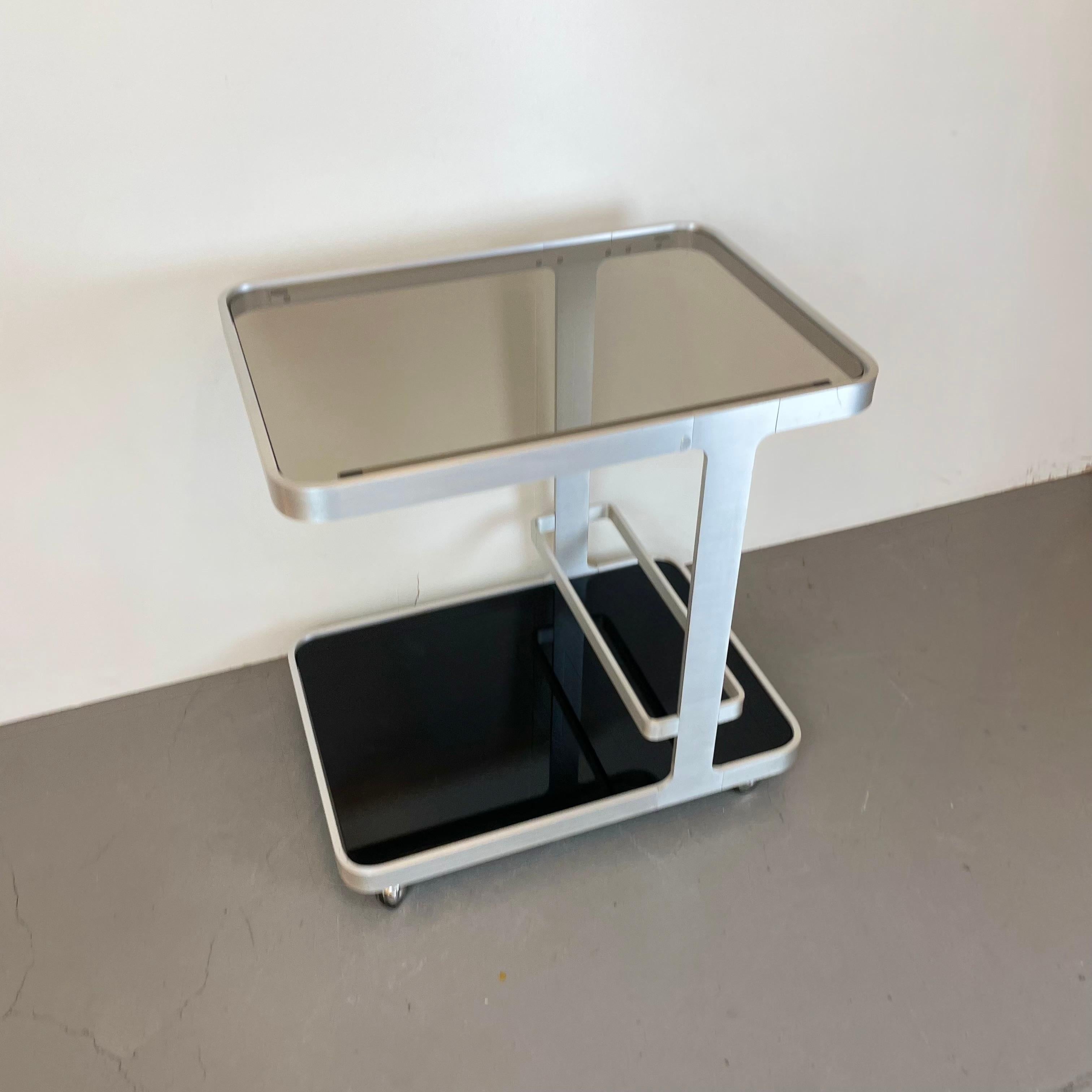 French Minimalist Serving Trolley by Pierre Vandel for Espace Pierre Cardin, 1980s For Sale