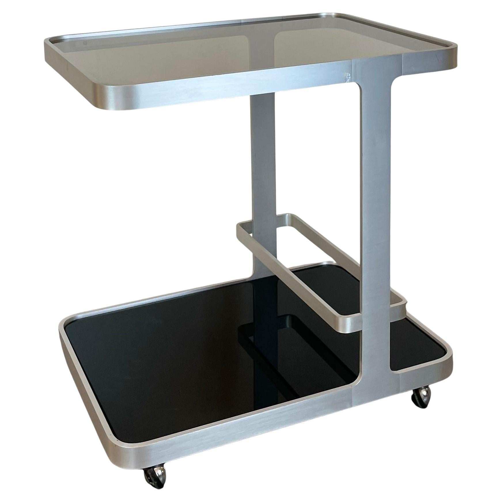 Minimalist Serving Trolley by Pierre Vandel for Espace Pierre Cardin, 1980s For Sale