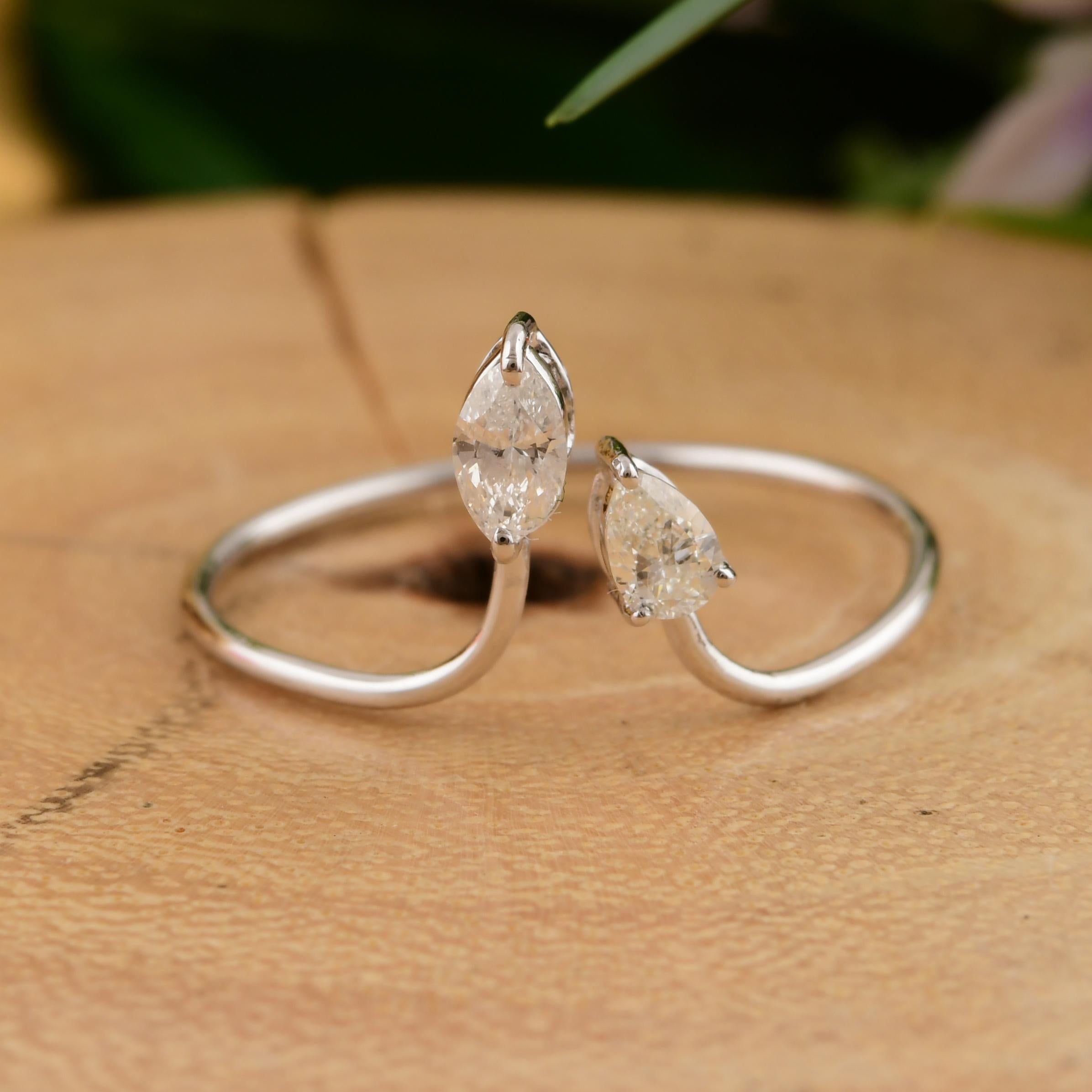 in vendita:  Anello minimalista con diamante autentico di colore HI e purezza SI in oro bianco massiccio 18k 6