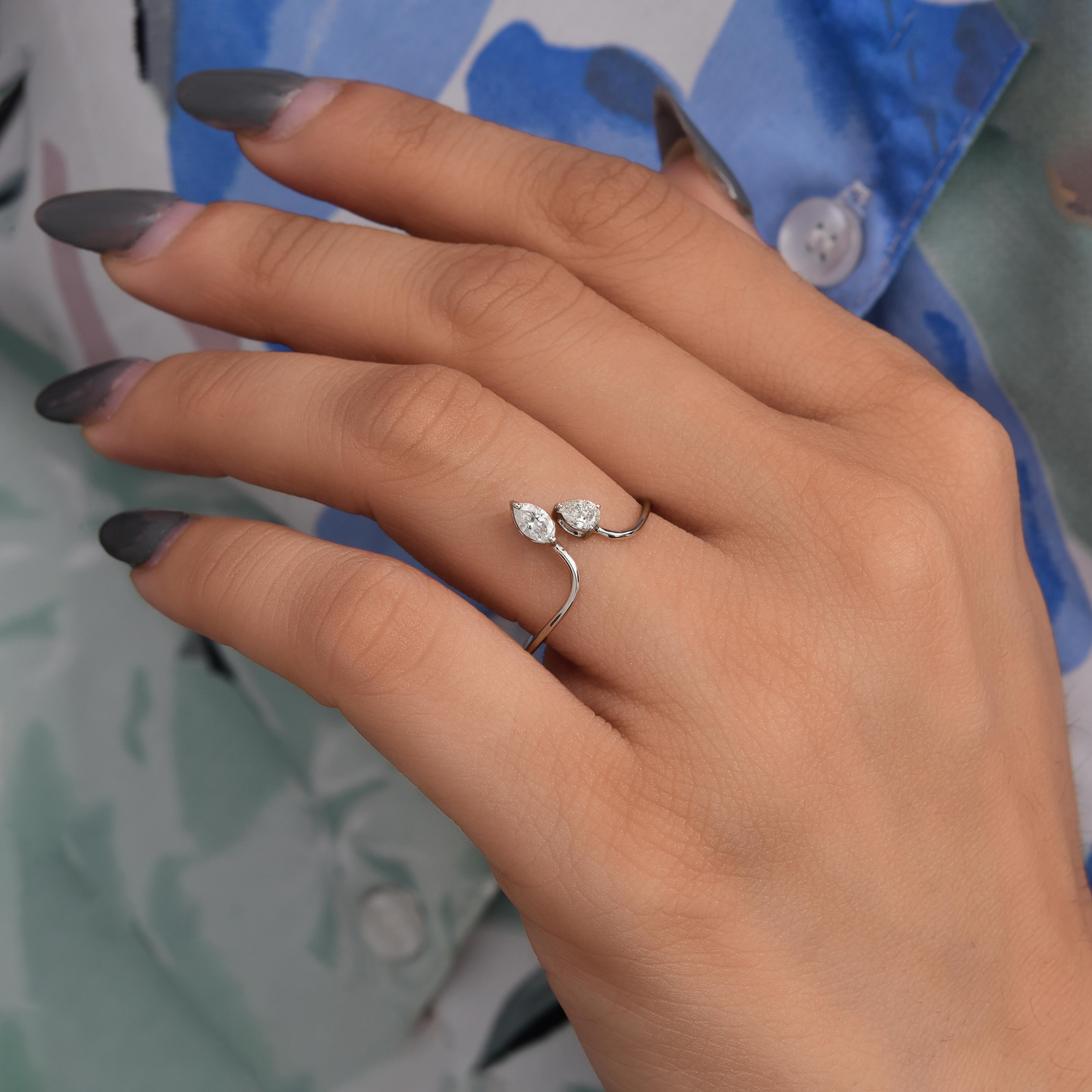 in vendita:  Anello minimalista con diamante autentico di colore HI e purezza SI in oro bianco massiccio 18k 7