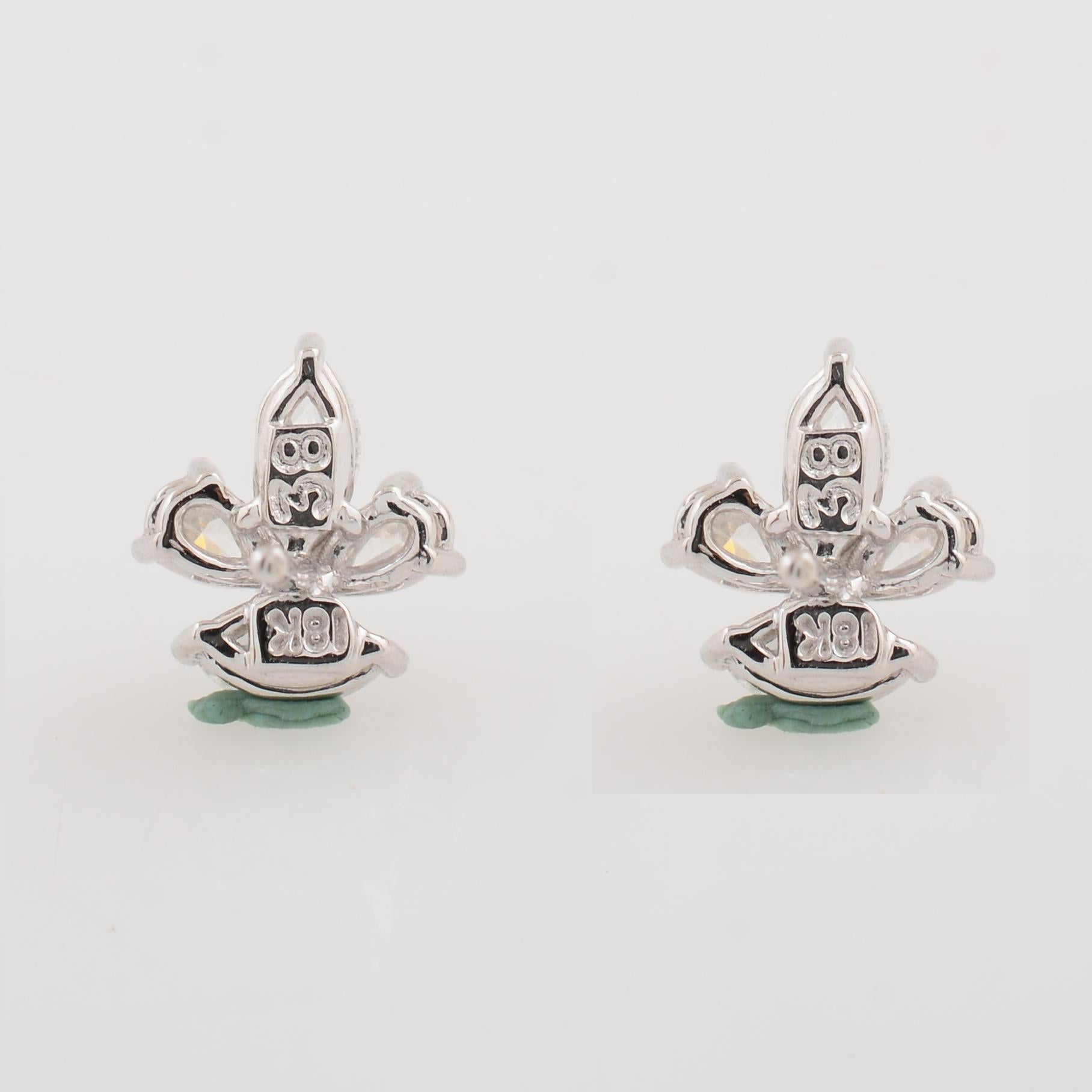 Minimalistische SI/H 1.05Ct Feine Diamant Ohrstecker 18k Massiv Weißgold Schmuck (Tropfenschliff) im Angebot