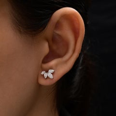 0,94 Karat SI/H Natürlicher Diamant Ohrstecker 14k Weißgold Feiner Schmuck