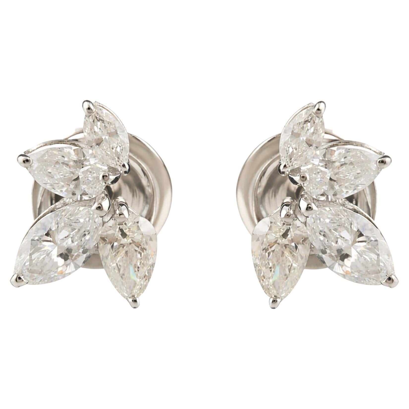 0.94 Carat SI/H Natural Diamond Stud Earrings 14k White Gold Fine Jewelry