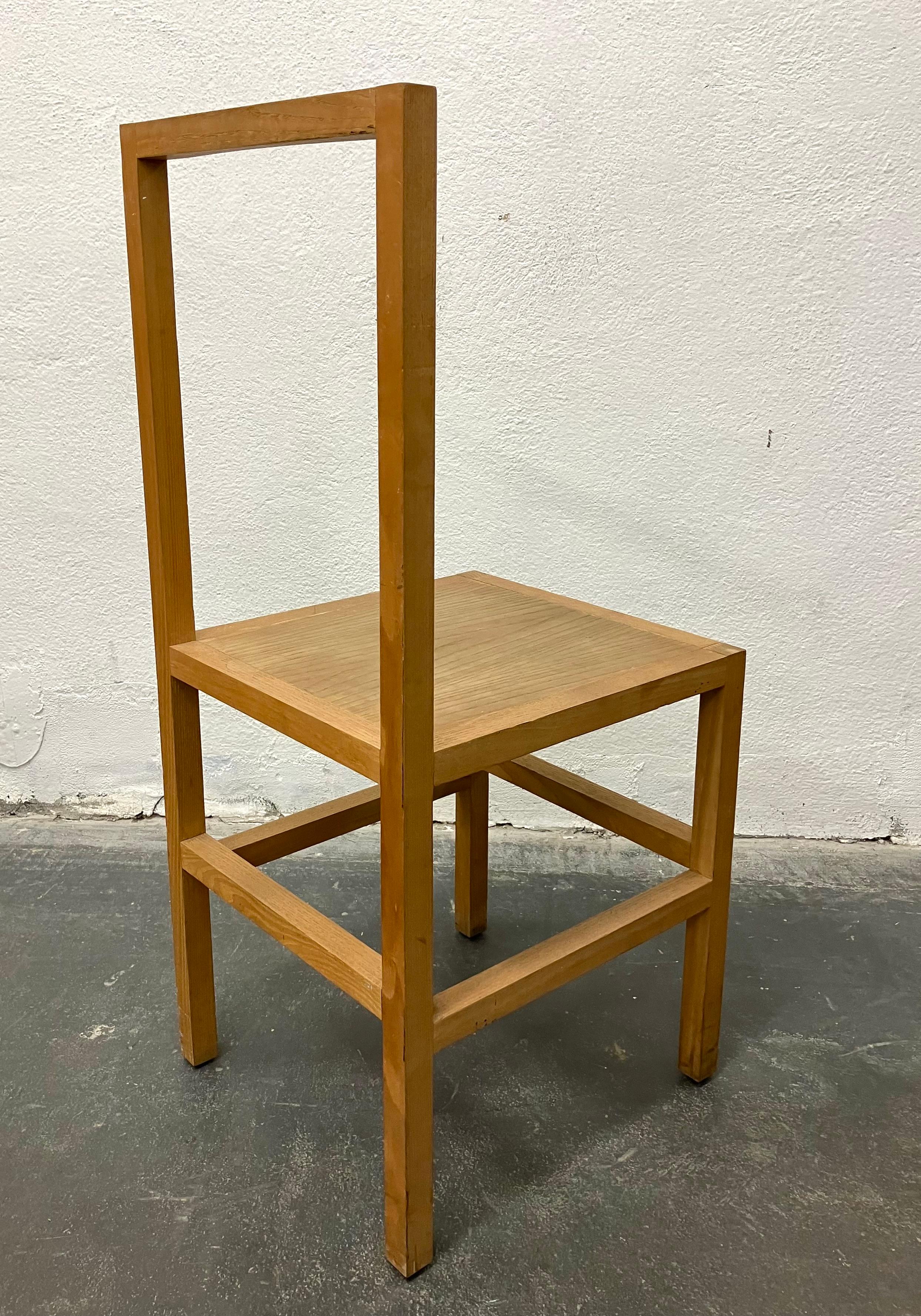 Late 20th Century Artist-Fabricated Minimalist Side Chair For Sale