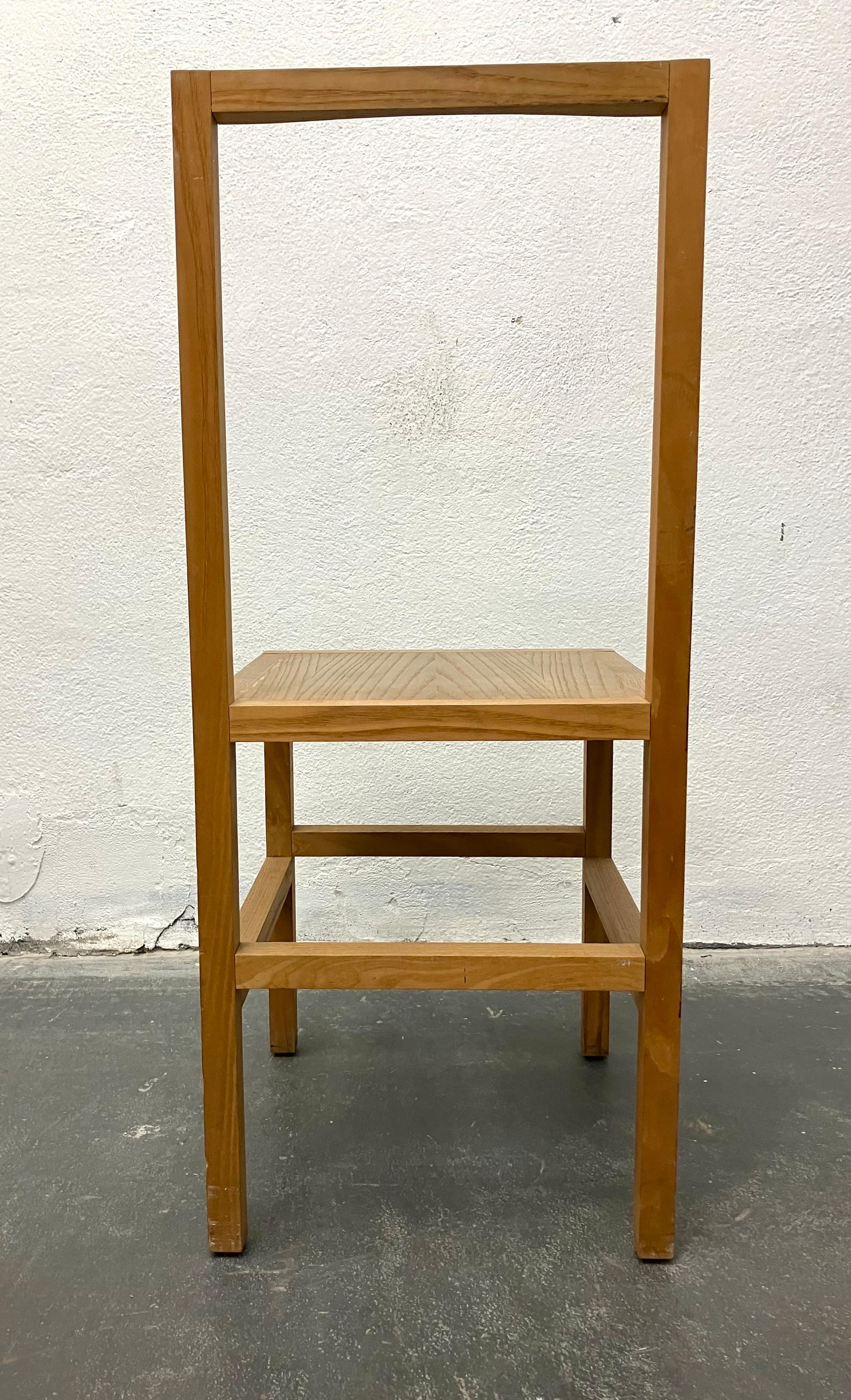 Oak Artist-Fabricated Minimalist Side Chair For Sale