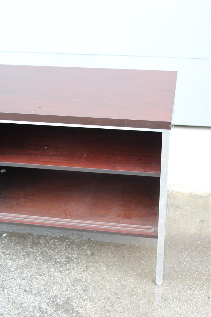 Minimalist Sideboard in Wood and Metal Parts Tecno 1970 Italia For Sale 3