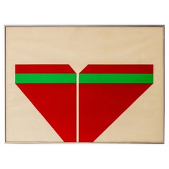 Litografia minimalista a colori "Segni", 1969