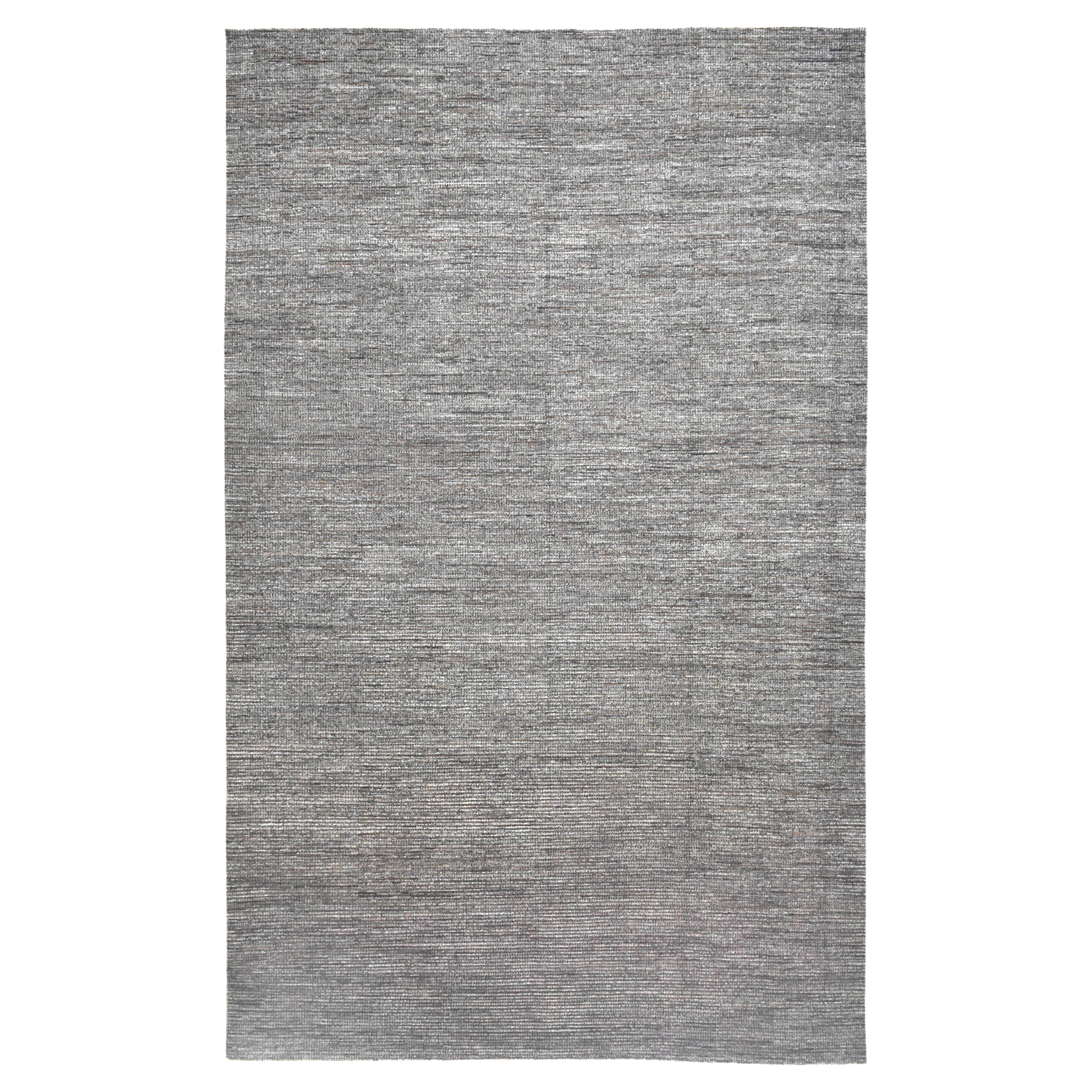 Minimalist Sleek Textured Hand Knotted Fine Wool Rug 13'10''x21'9''