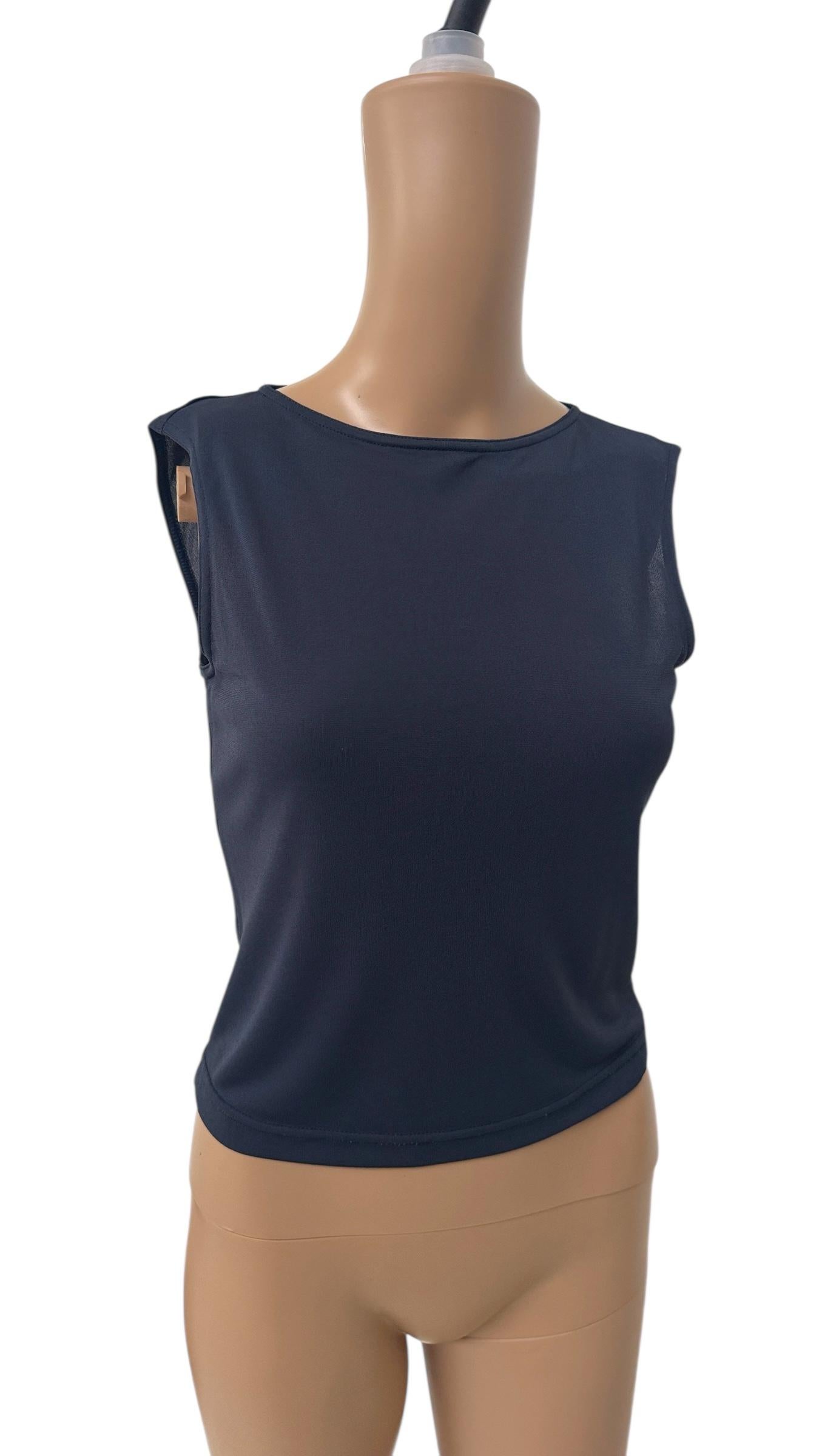 Black Minimalist Sleeveless Top by Future Ozbek - No import duty, we pay for it! in vendita
