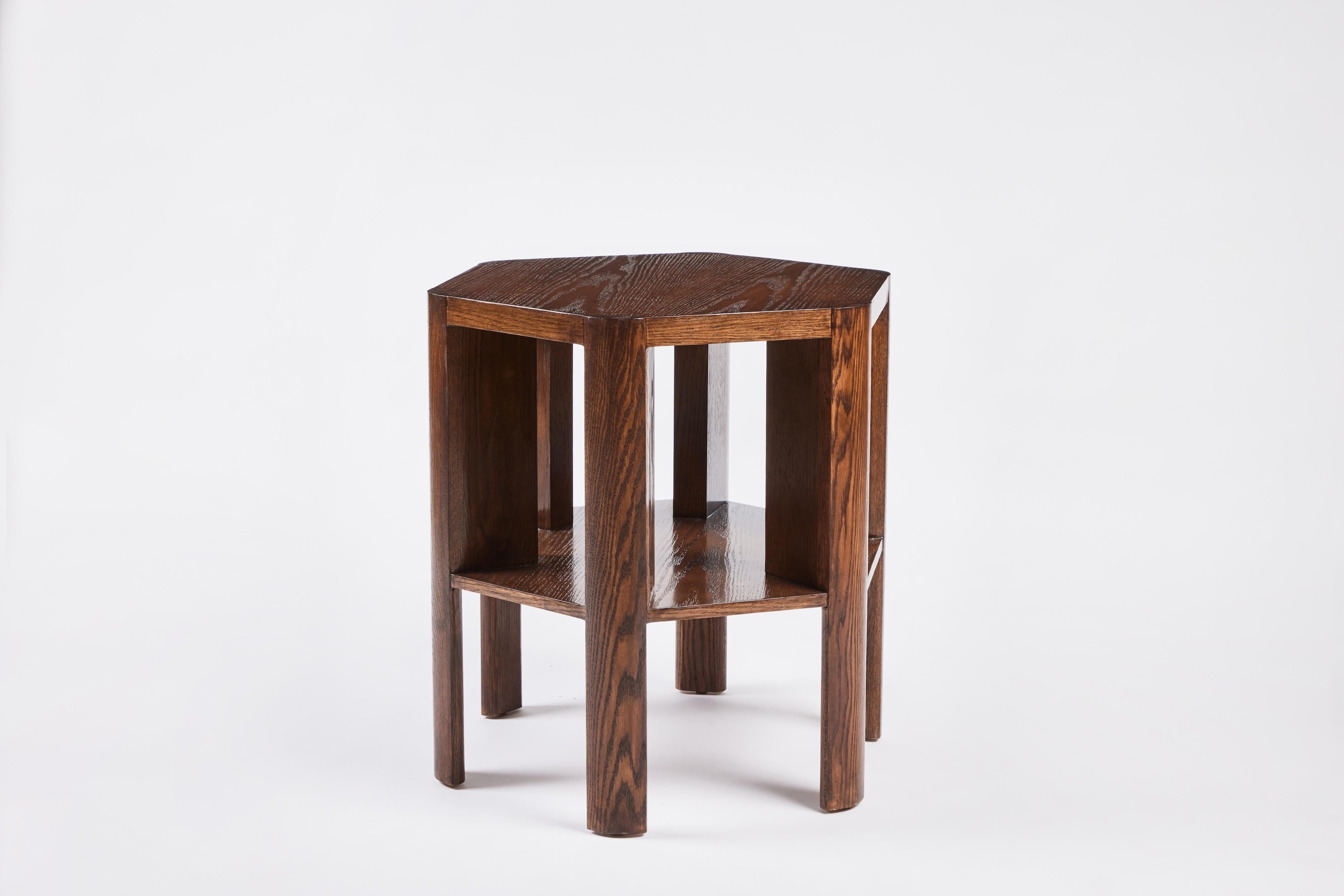 Minimalist Small Modern Library Table in Dark Oak Finish by Martin & Brockett In New Condition For Sale In Los Angeles, CA