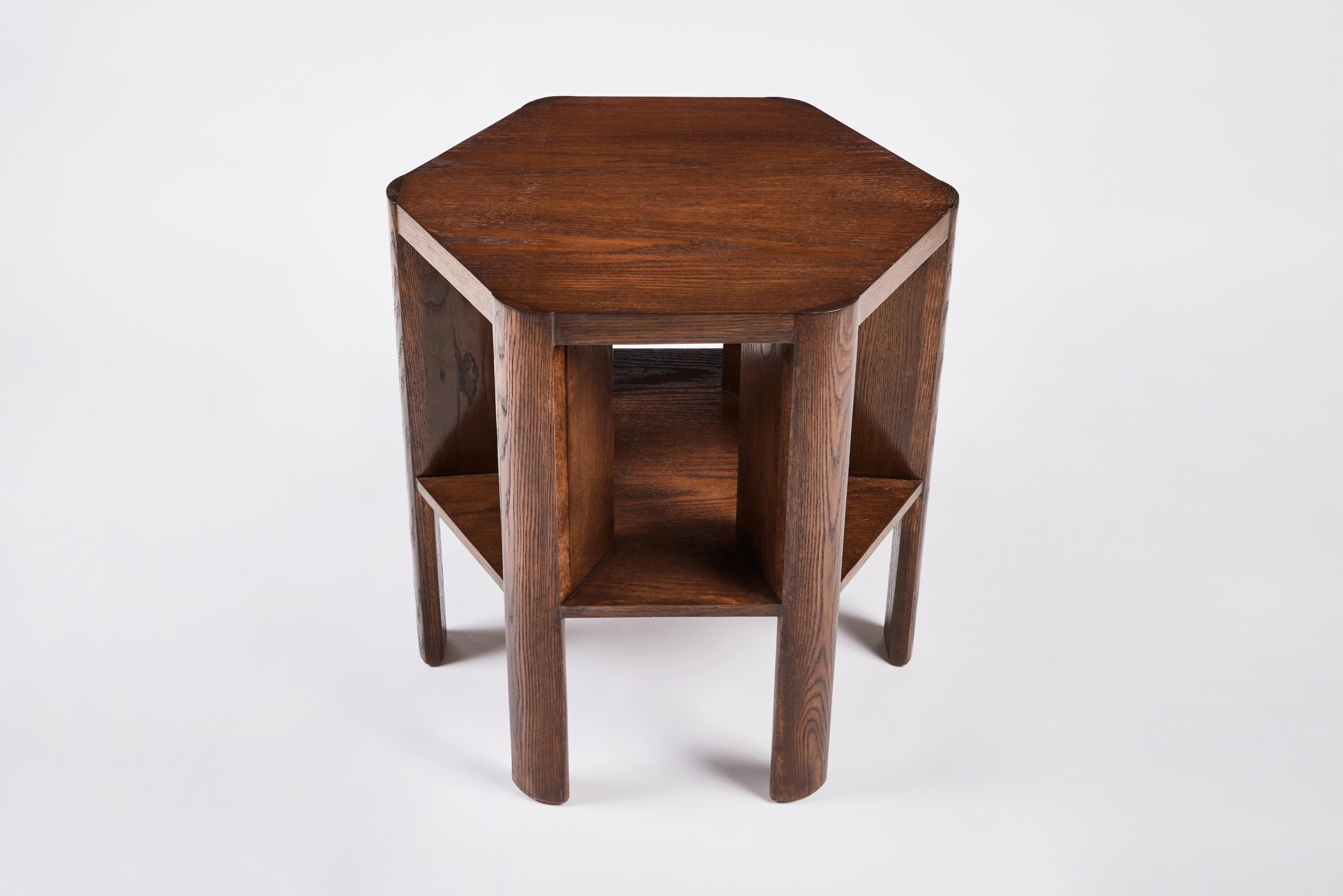 Contemporary Minimalist Small Modern Library Table in Dark Oak Finish by Martin & Brockett For Sale