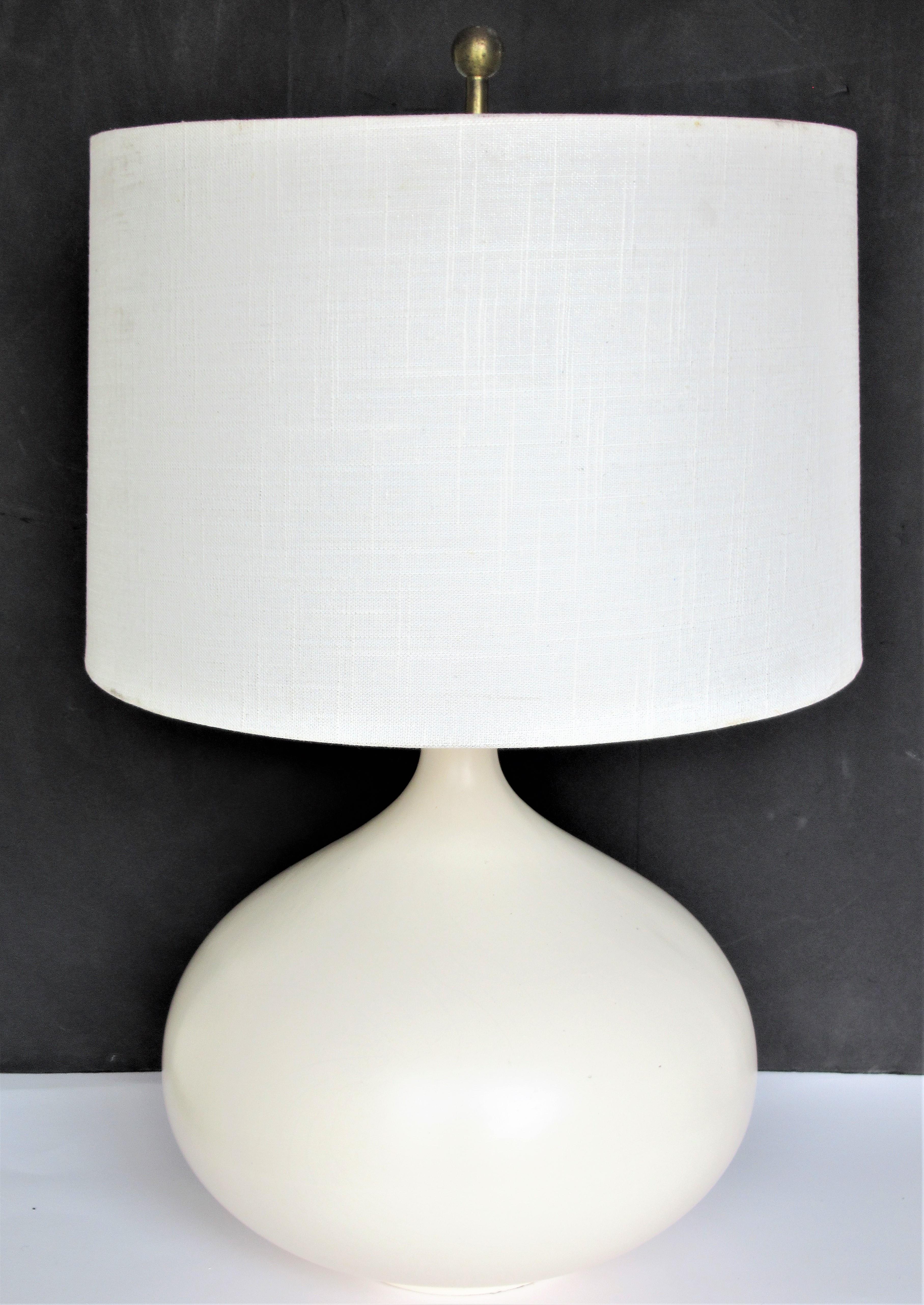 Glazed Ceramic Lamp in the Style of Jean Michel Frank 