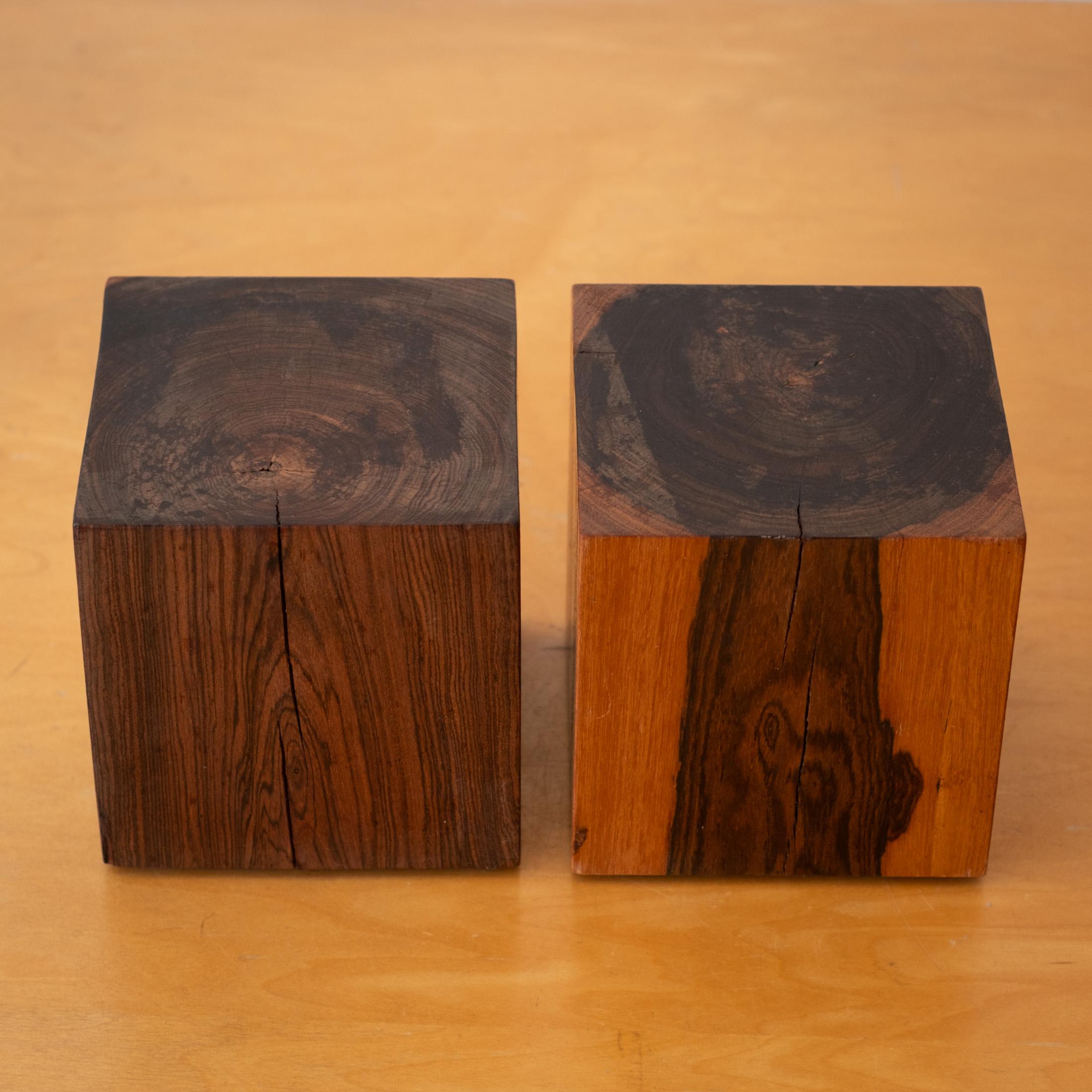 Minimalistische Buchstützen aus massivem Cocobolo 1960er Jahre im Angebot 4