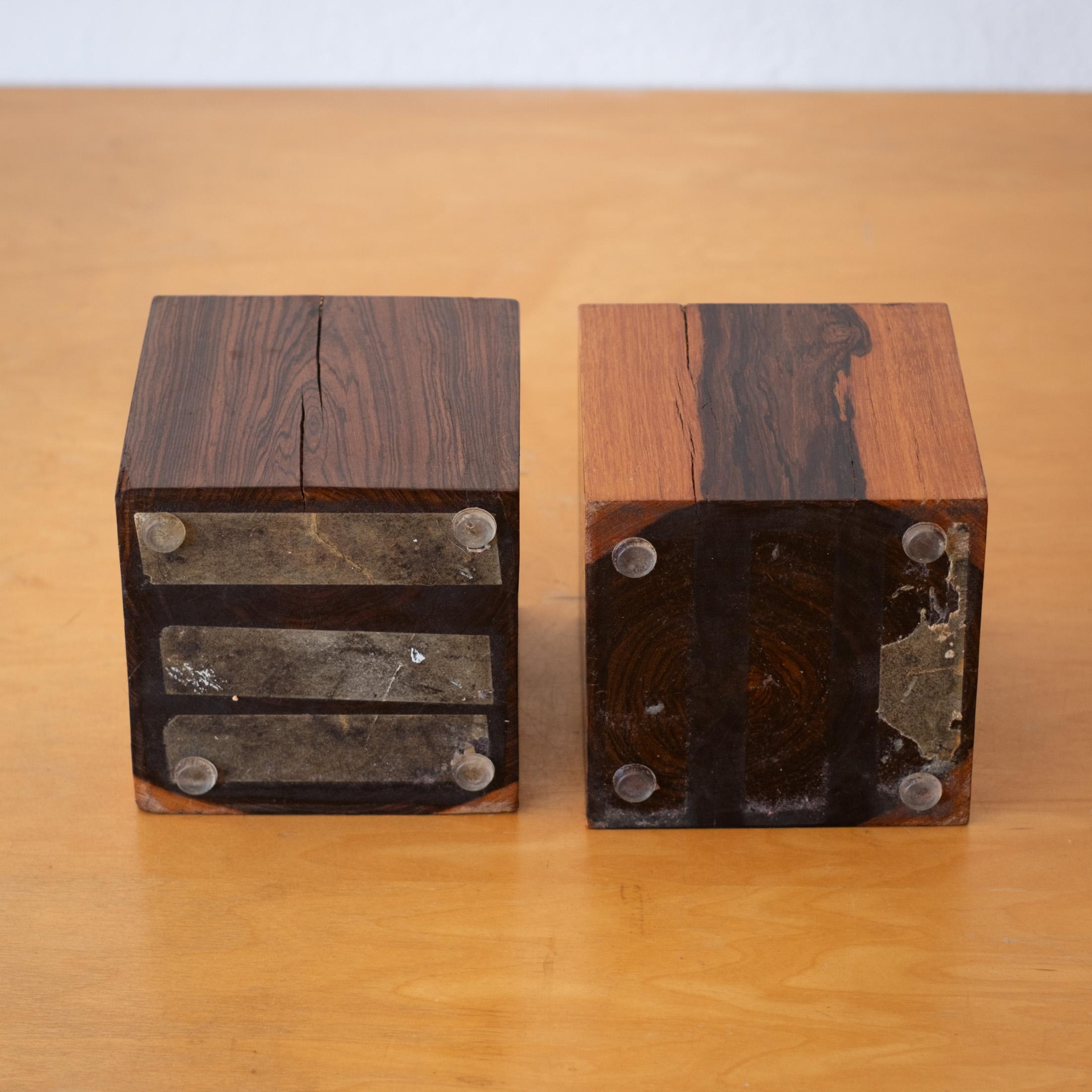 Minimalistische Buchstützen aus massivem Cocobolo 1960er Jahre im Angebot 8