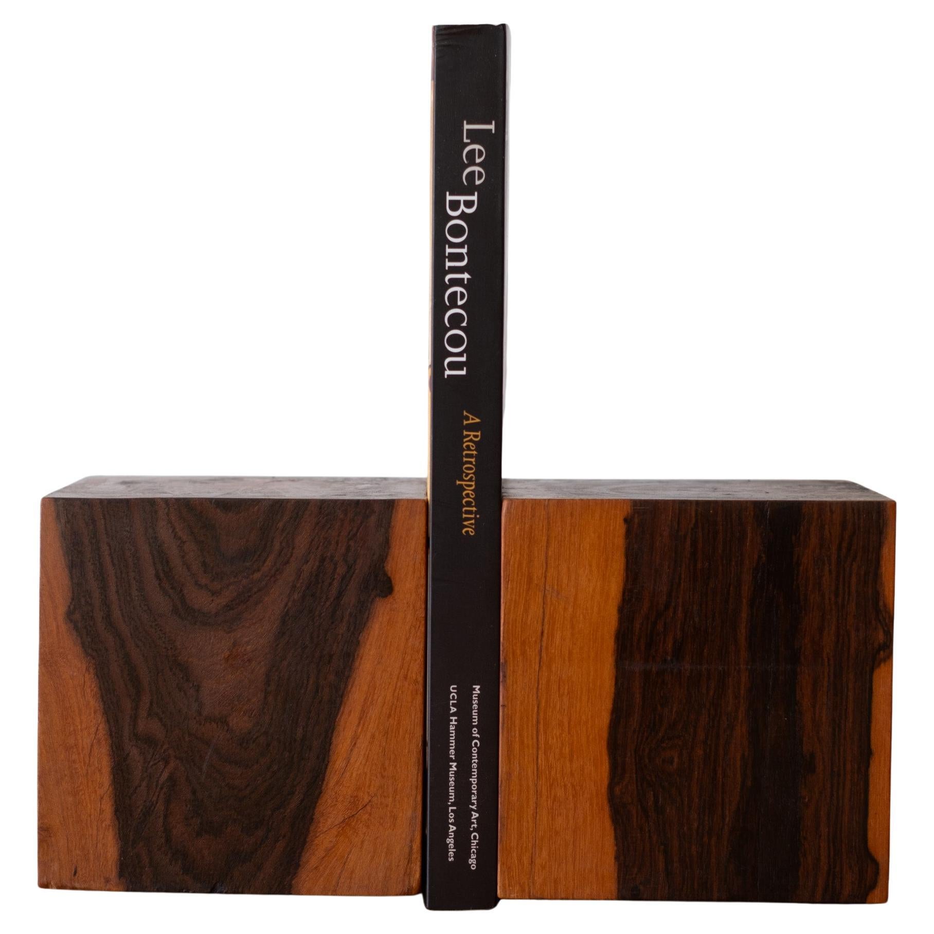 Minimalist Solid Cocobolo Bookends 1960s