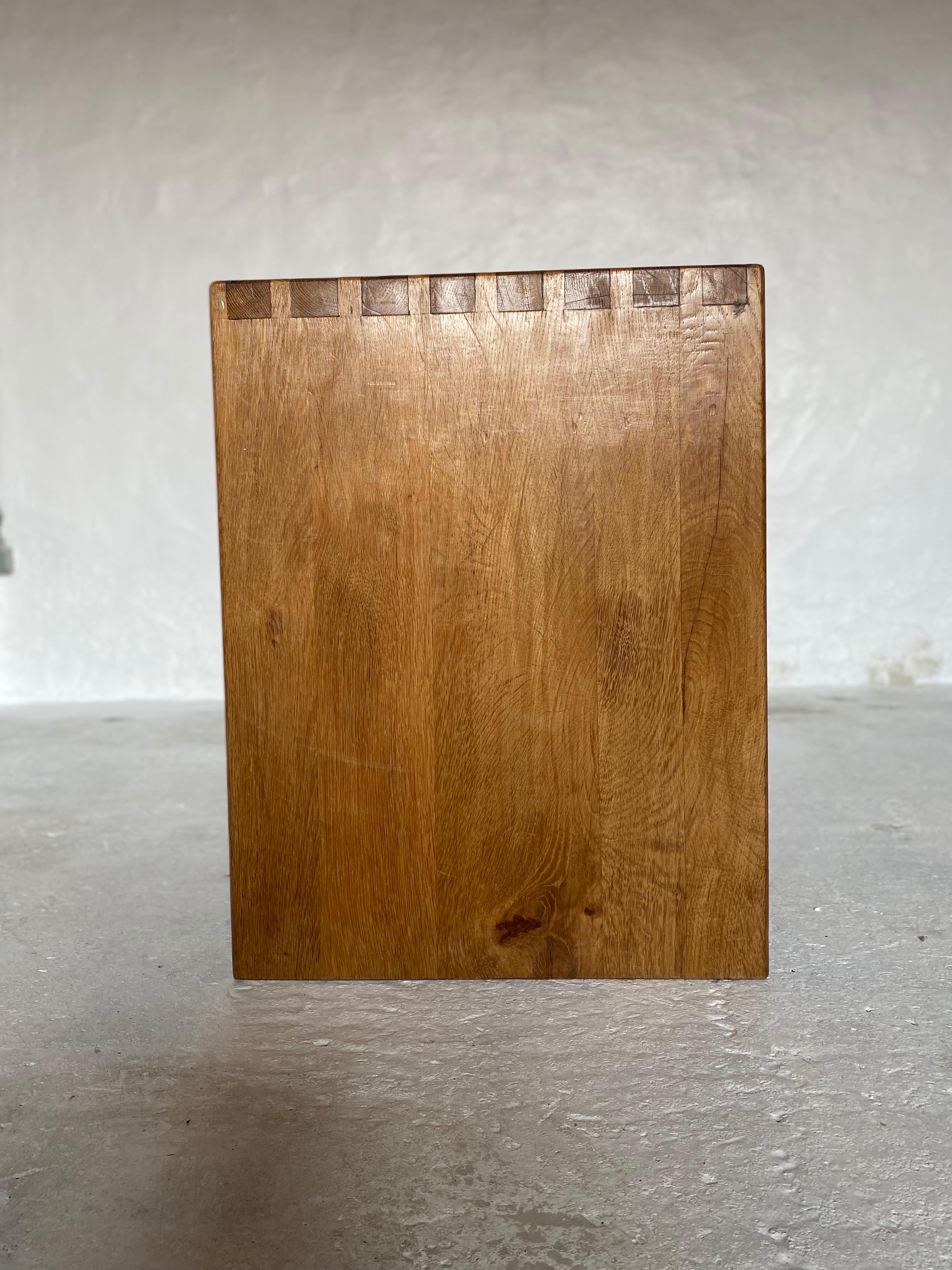 Mid-20th Century Minimalist Solid Desk in Oak France 1960s For Sale