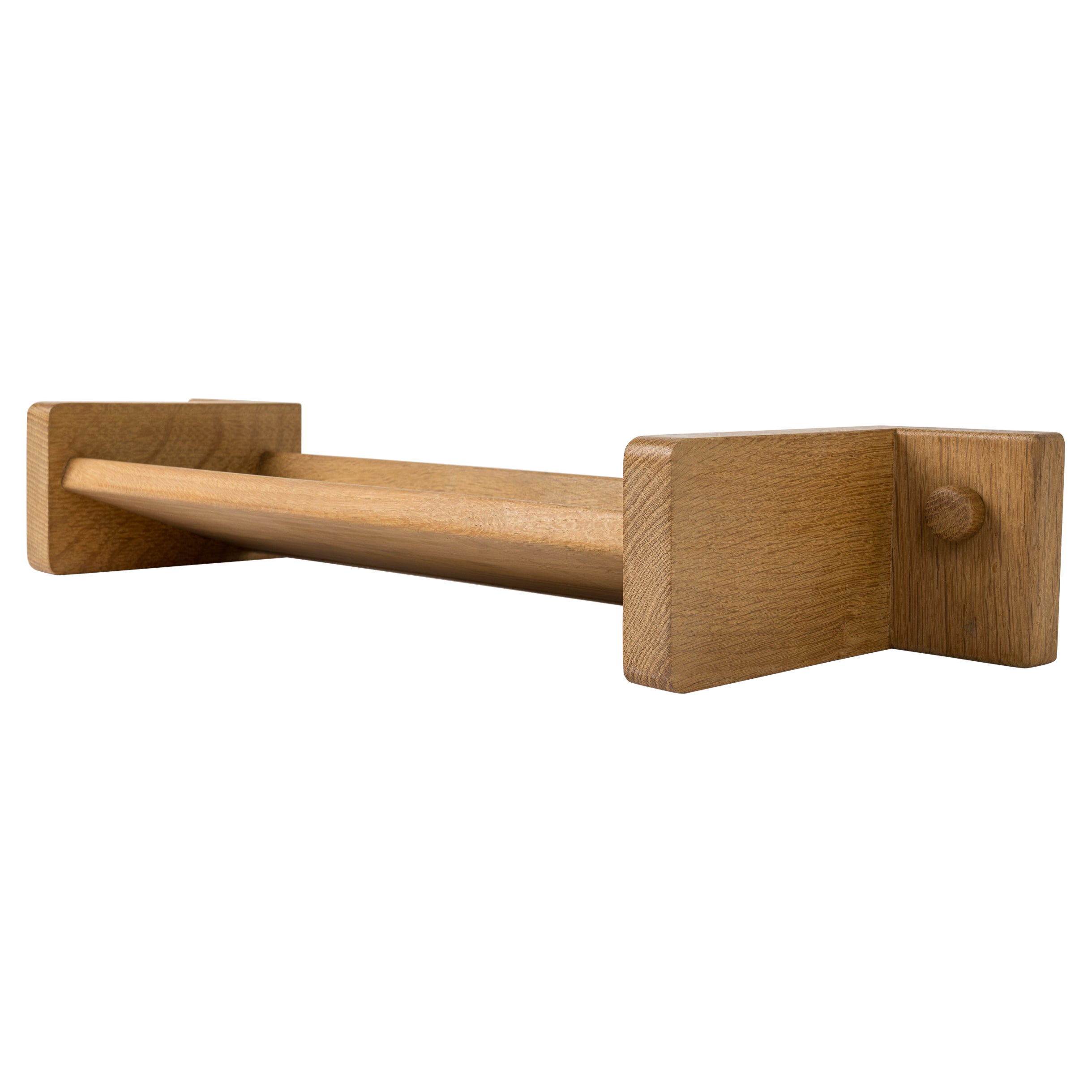 Minimalist Solid Oak Shelf by Guillerme & Chambron, France, 1970's