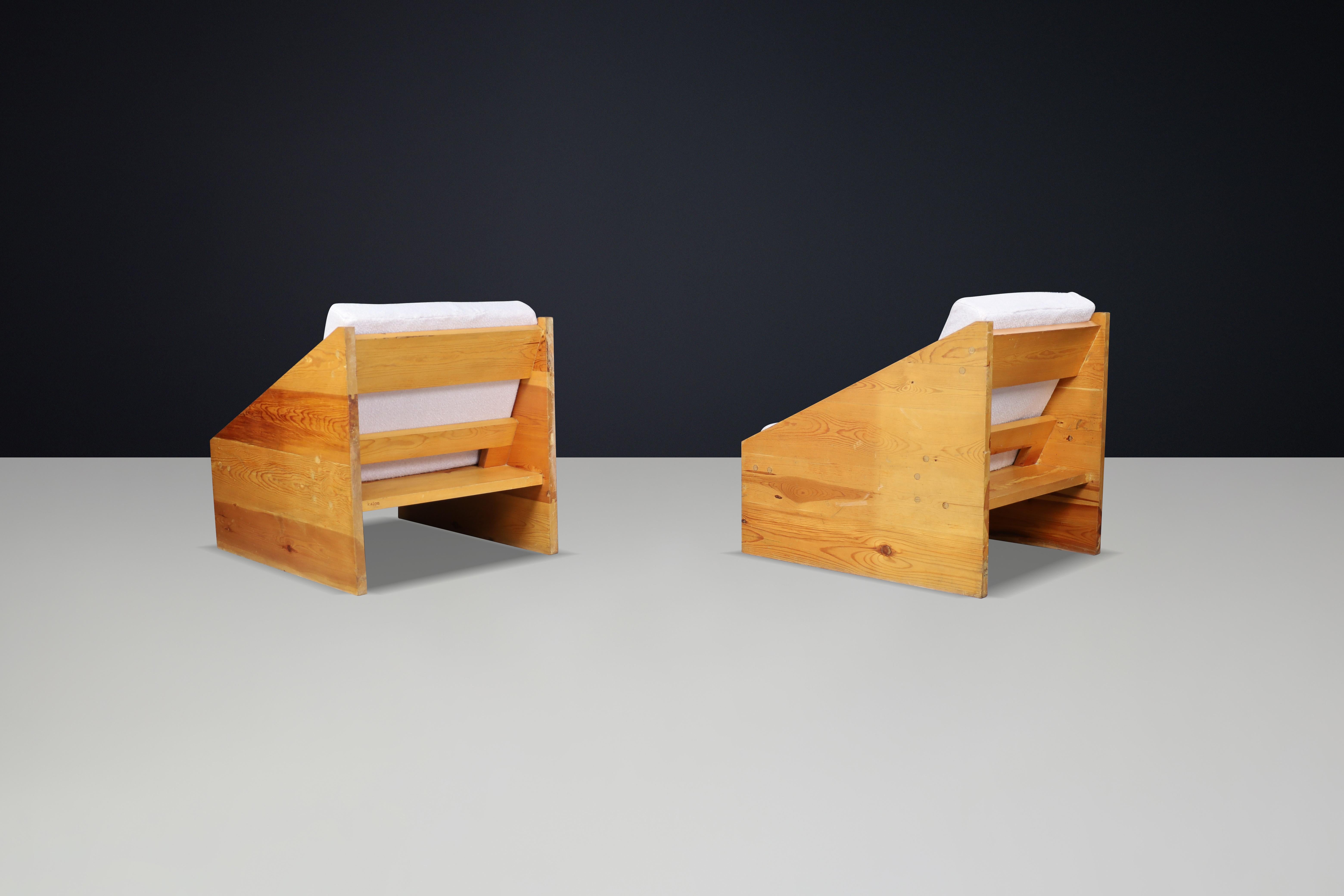Tissu Chaises longues minimalistes d'Ibiza, Espagne, années 1960 en vente