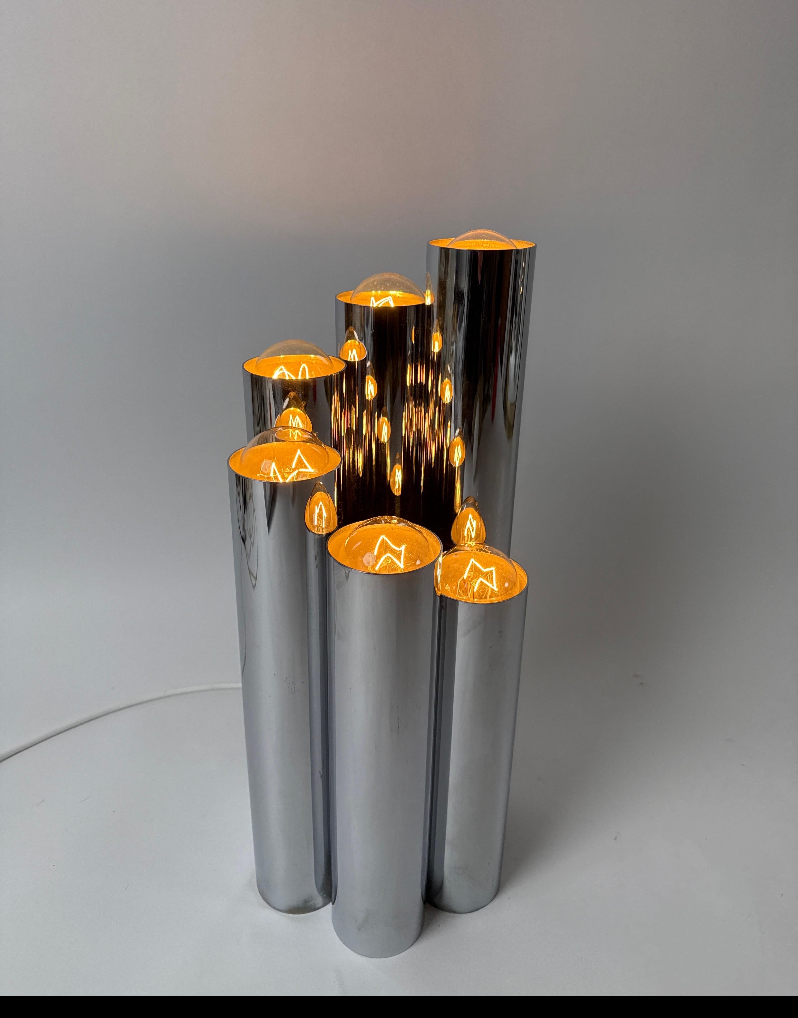Métal Lampe tube minimaliste de l'ère spatiale, Koch & Lowy, États-Unis, années 1960 en vente