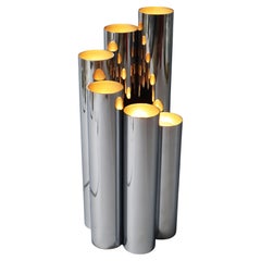 Minimalist Space Age Chrome Tube Lamp, Koch & Lowy USA 1960s
