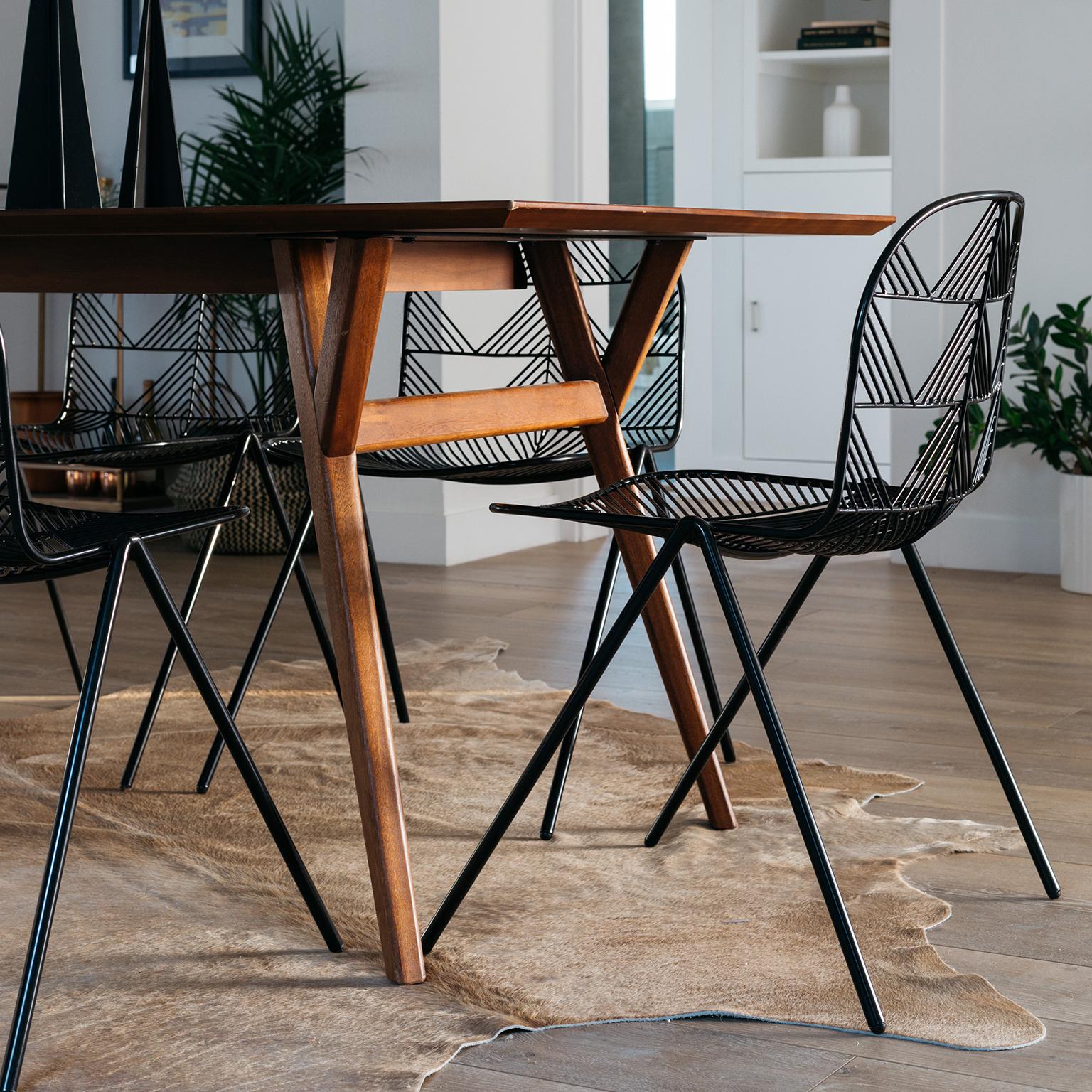 Minimalist Stacking Wire Chair, Modern Side Chair by Bend Goods in Black In New Condition In Ontario, CA