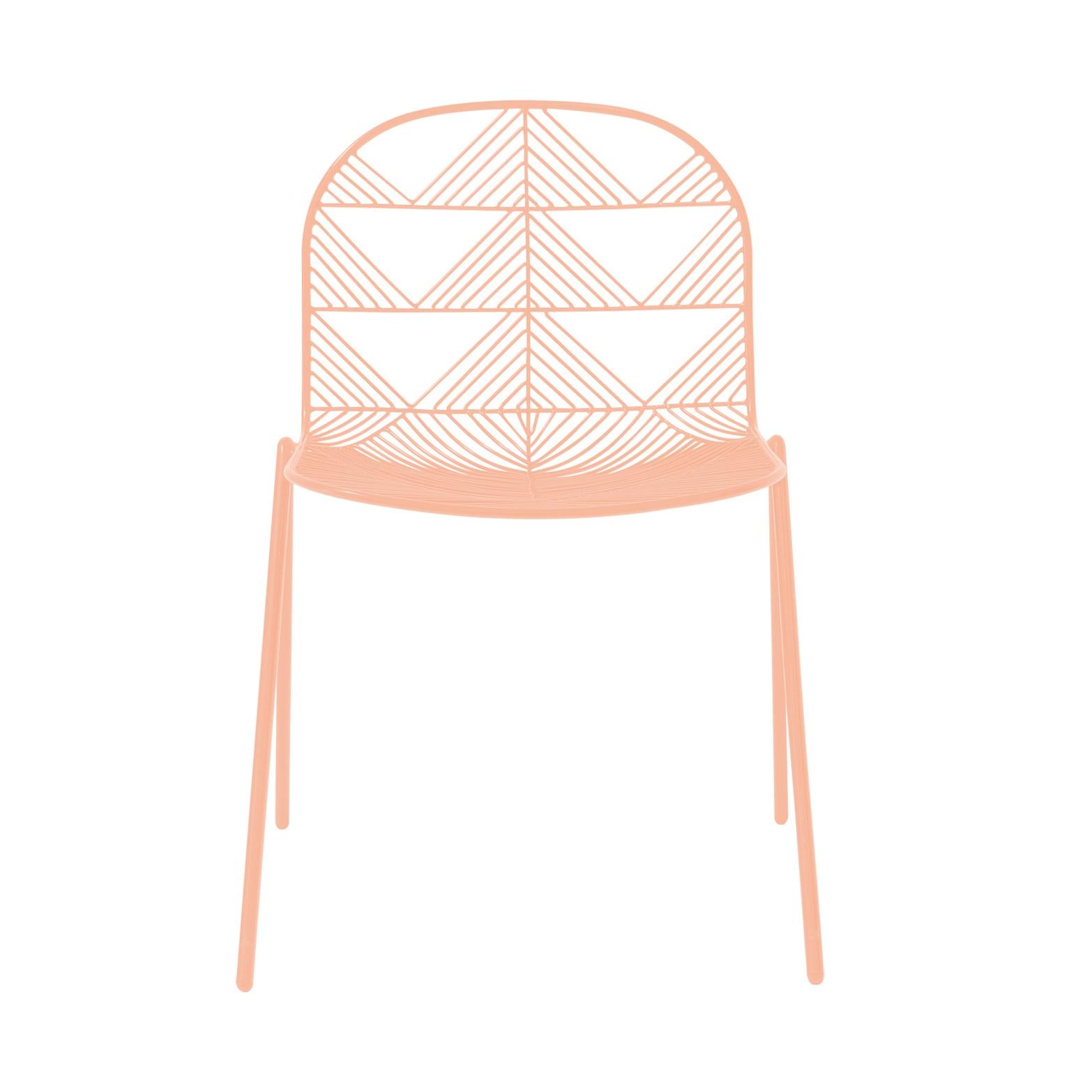 pink wire chair