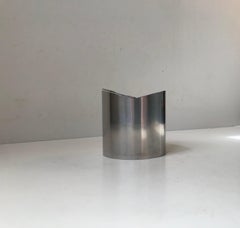 Minimalist Stainless Steel Ashtray by Roelandt for Stelton, Denmark, 1980s