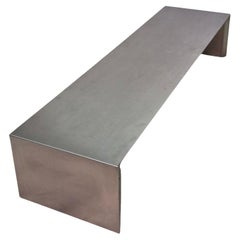 Minimalist stainless steel coffee table, Netherlands 1990s