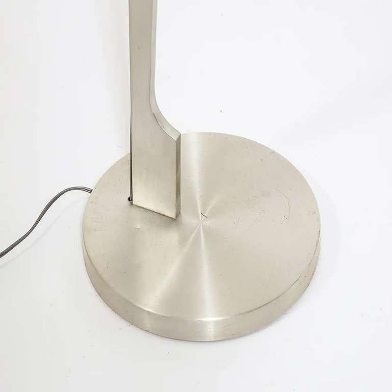 Minimalist Stainless Steel Floor Lamp Attributed to Maison Jansen, France 1970s For Sale 6