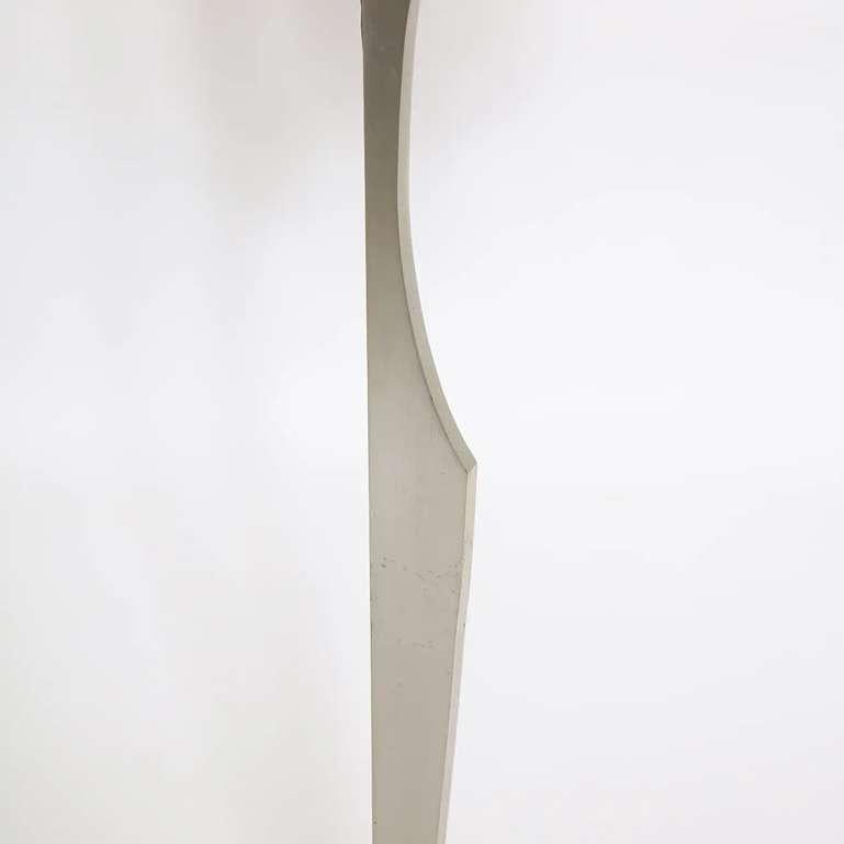 Minimalist Stainless Steel Floor Lamp Attributed to Maison Jansen, France 1970s For Sale 7