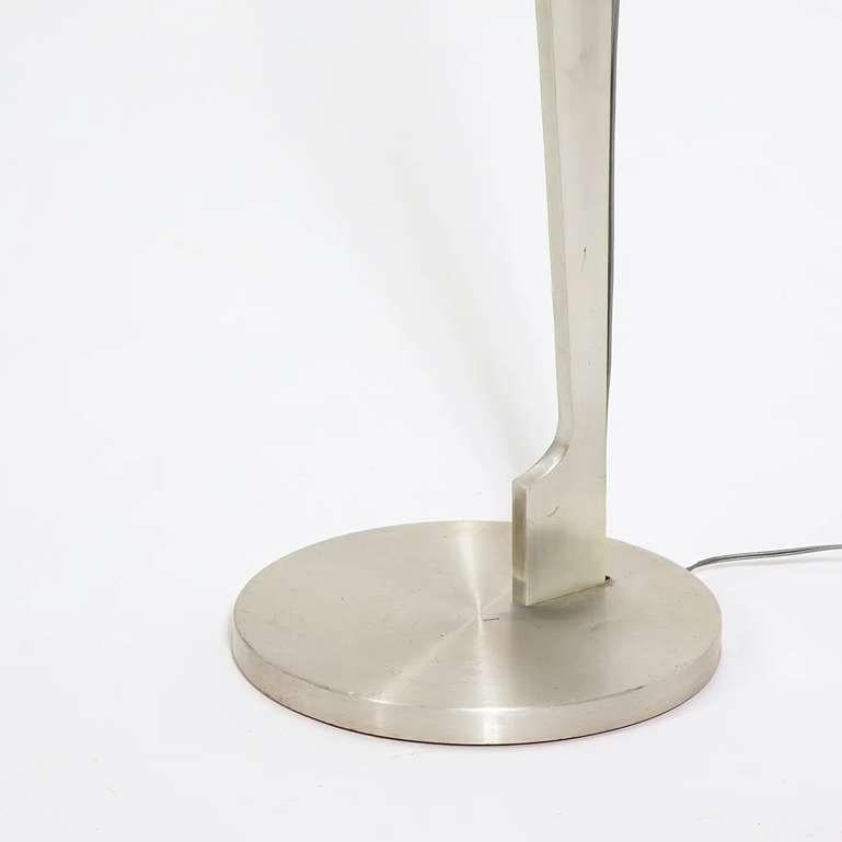 Minimalist Stainless Steel Floor Lamp Attributed to Maison Jansen, France 1970s For Sale 2