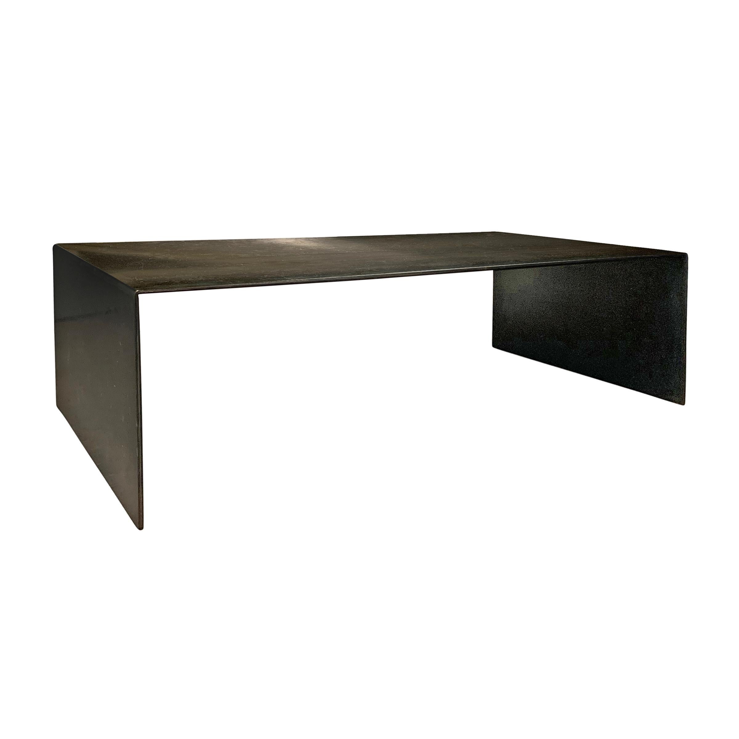 Minimalist Steel Coffee Table In Good Condition In Chicago, IL