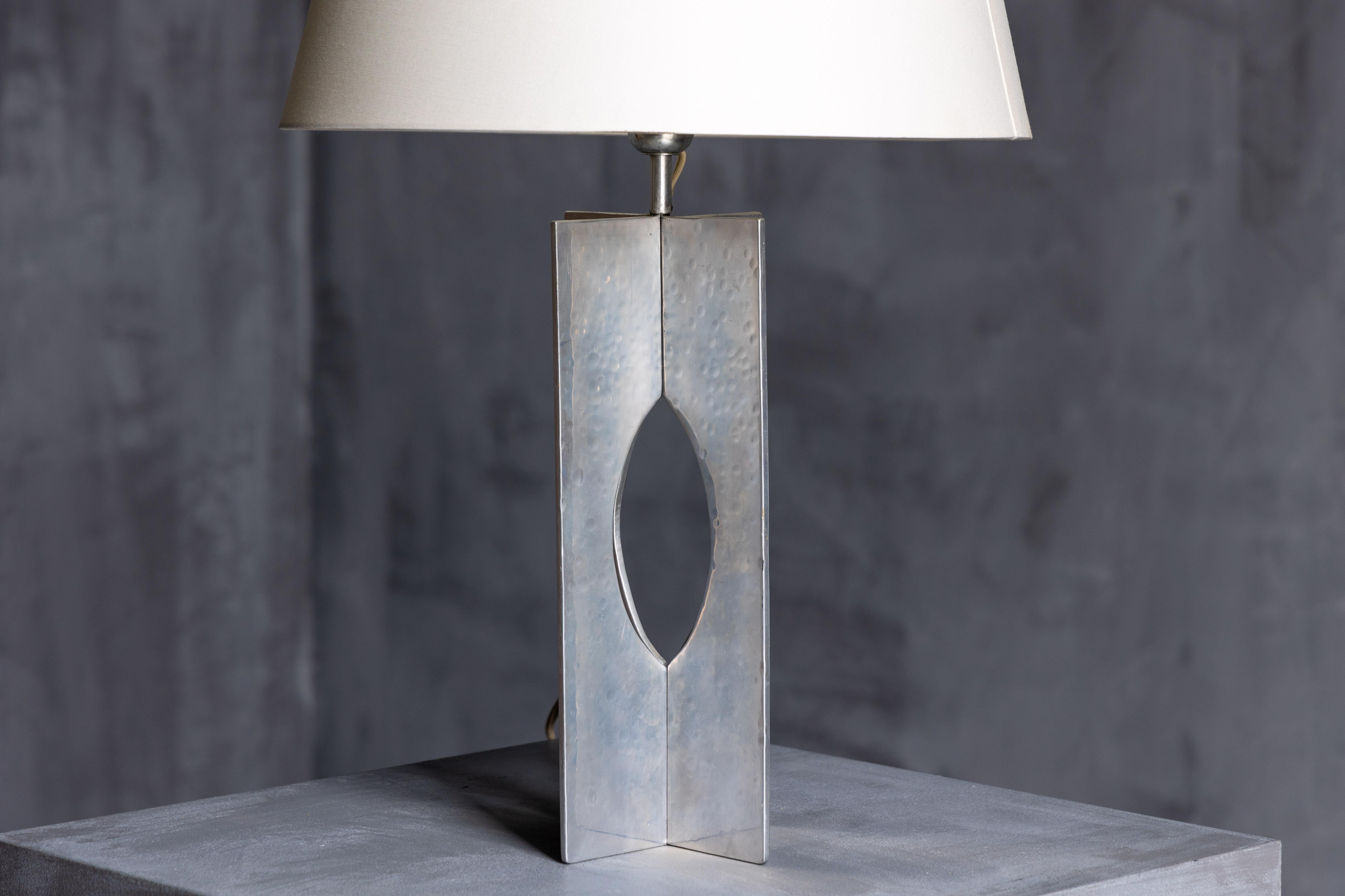 Minimalist Steel Table Lamp, France, 1970s 1